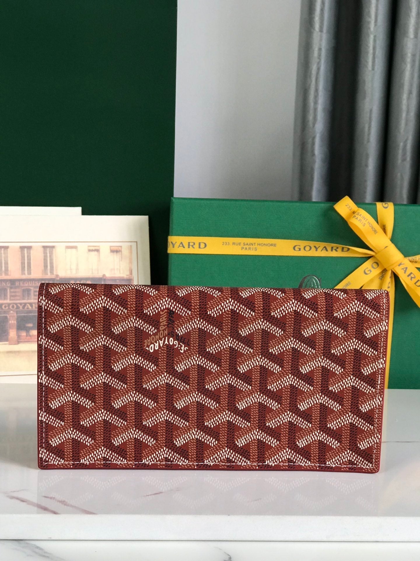 PORTEFEUILLE RICHELIEU 19 EN TOILE GOYARDINE ROUGE CLASSIQUE