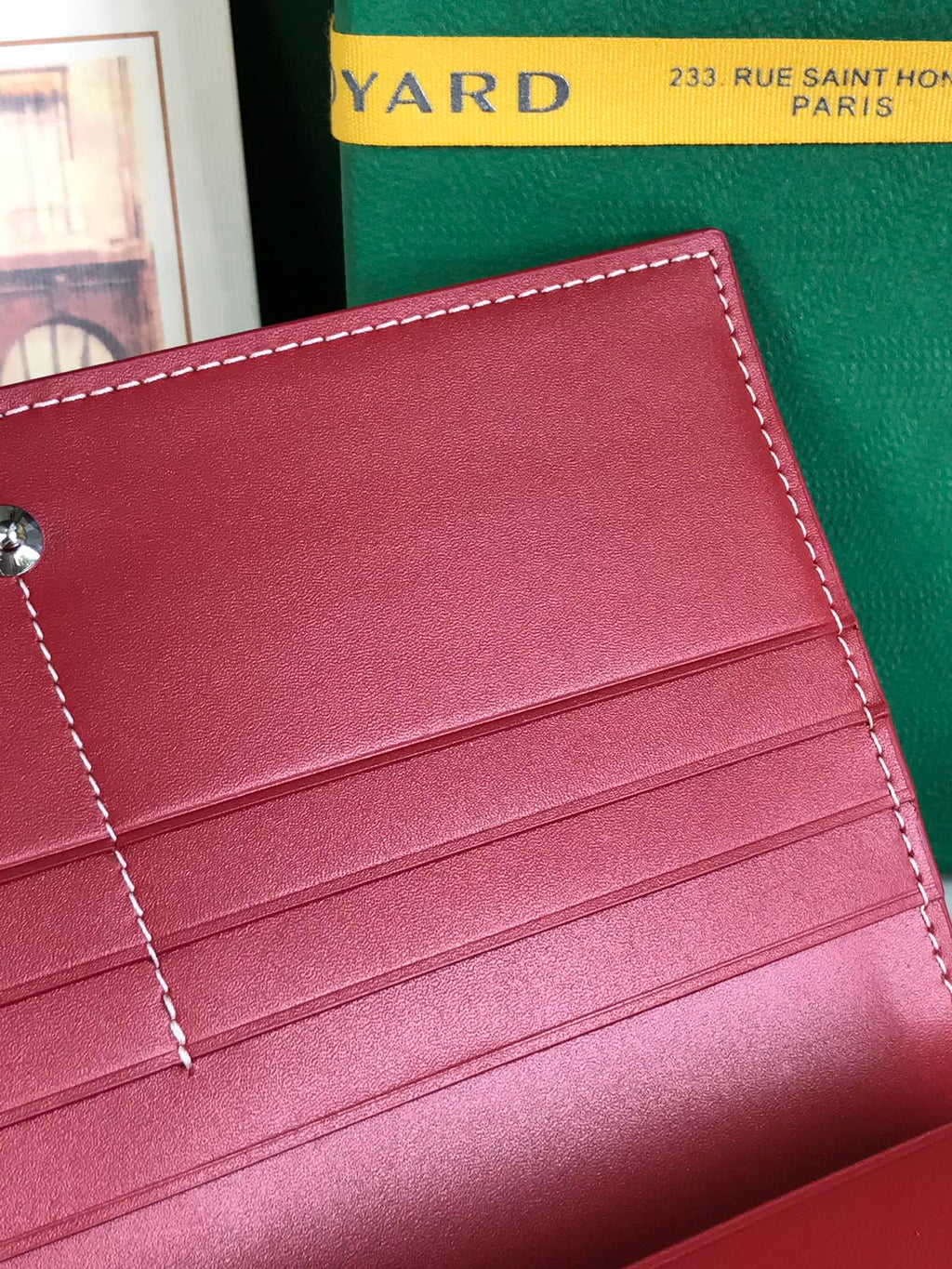 PORTEFEUILLE RICHELIEU 19 EN TOILE GOYARDINE ROUGE CLASSIQUE