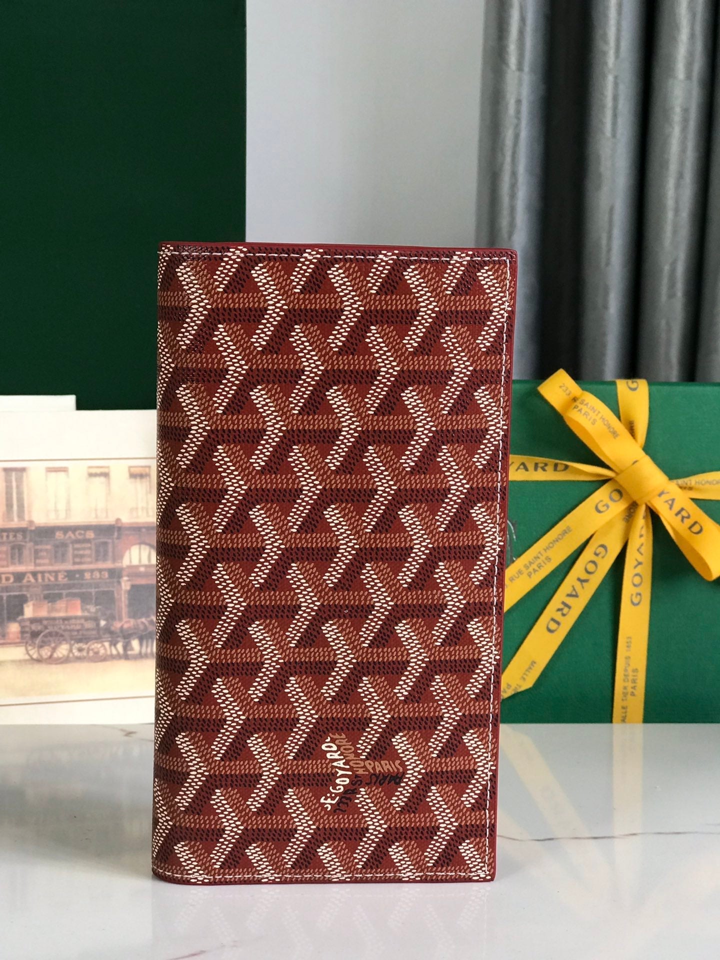 PORTEFEUILLE RICHELIEU 19 EN TOILE GOYARDINE ROUGE CLASSIQUE