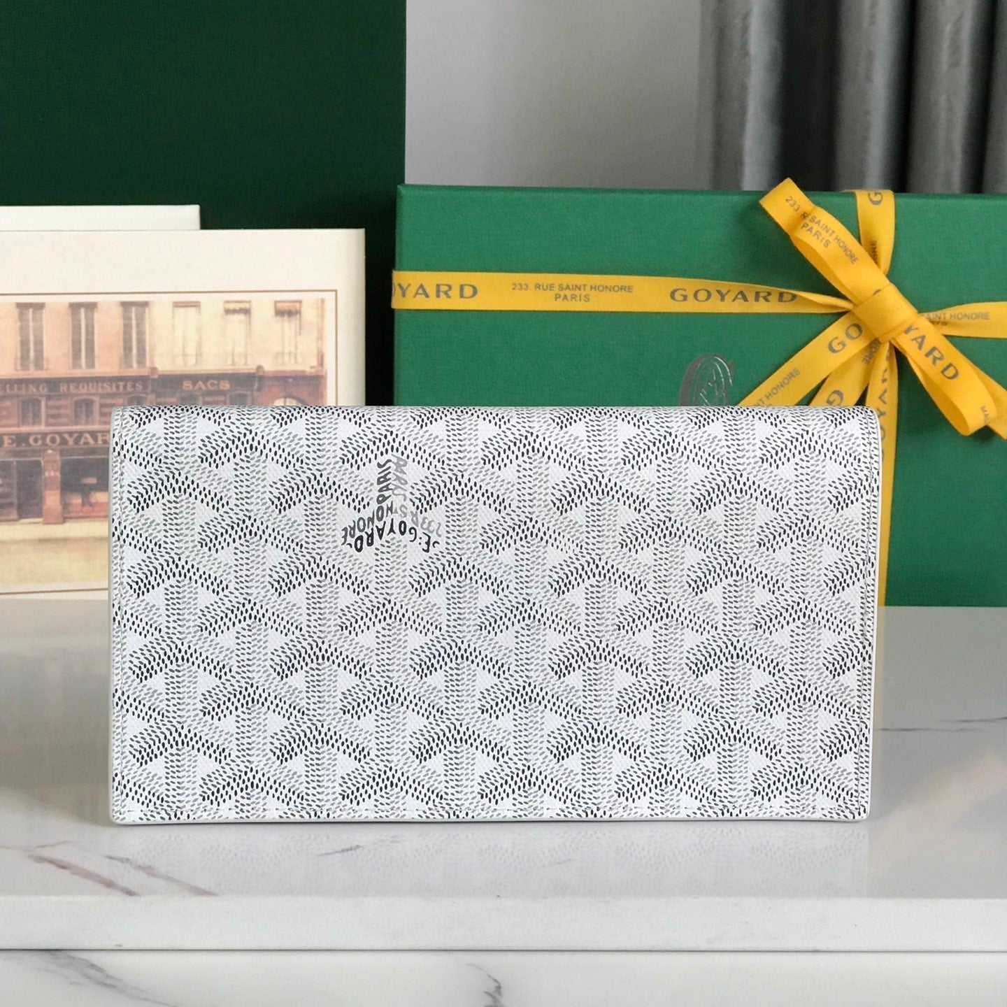 PORTEFEUILLE RICHELIEU 19 EN TOILE GOYARDINE BLANCHE