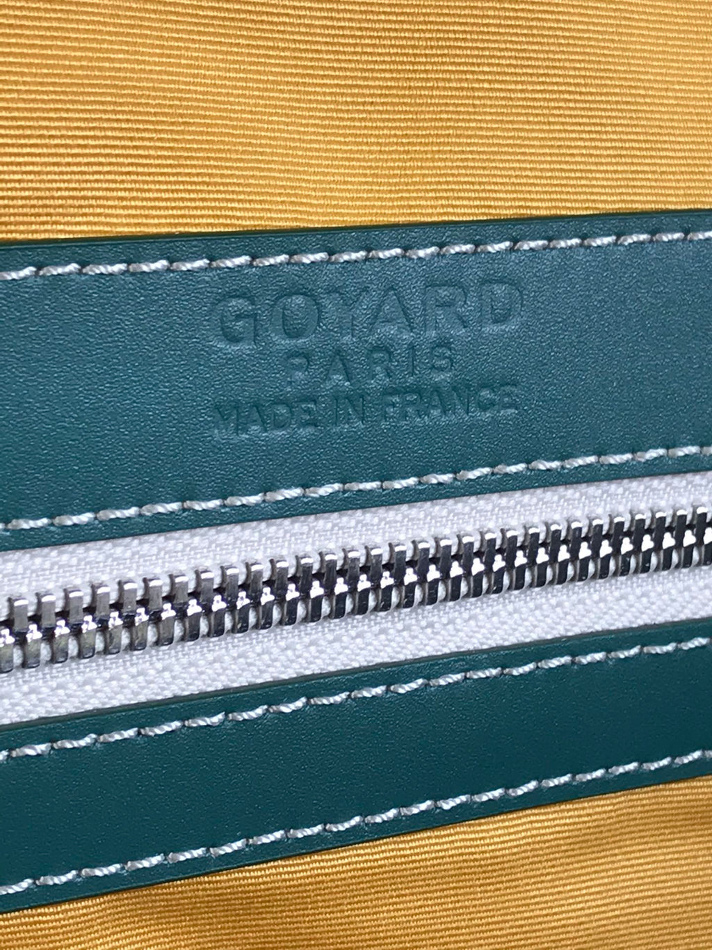 SAC BOSTON 50 EN TOILE GOYARDINE VERTE ET GARNITURES EN CUIR DE VEAU