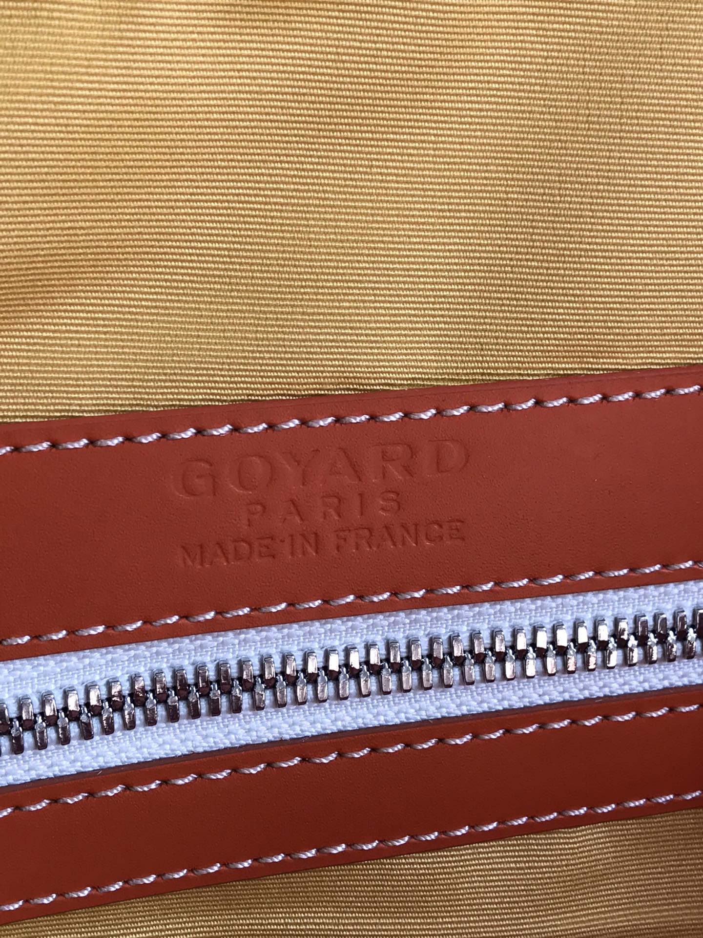 SAC BOSTON 50 EN TOILE GOYARDINE ORANGE ET GARNITURES EN CUIR DE VEAU