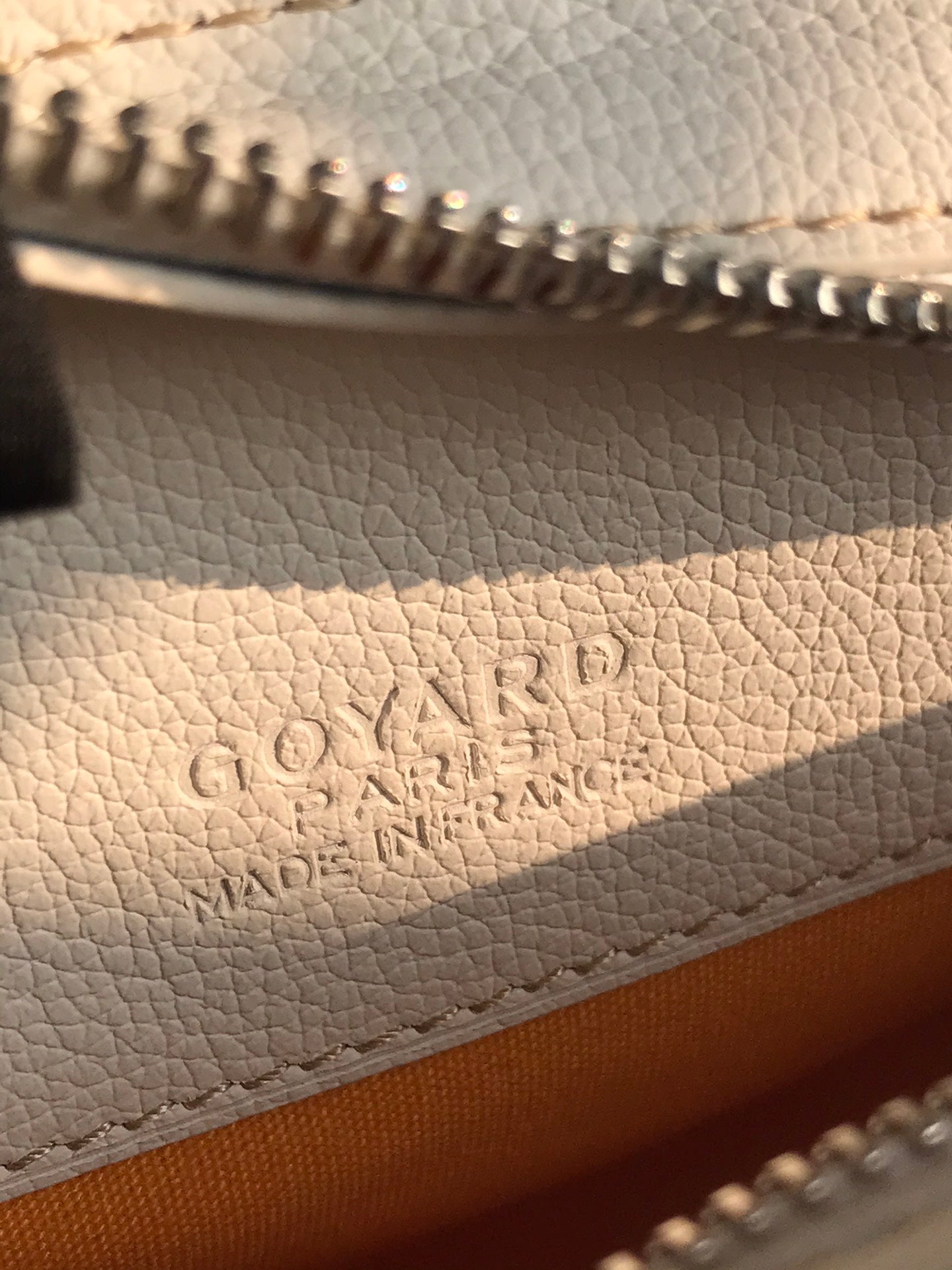 SAC HIRONDELLE 25 EN AGNEAU BLANC ET TOILE GOYARDINE