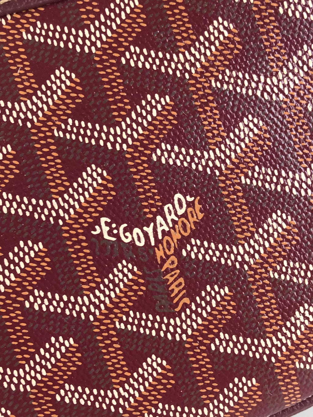 SAC HIRONDELLE 25 EN CUIR D'AGNEAU ROUGE VIN ET TOILE GOYARDINE