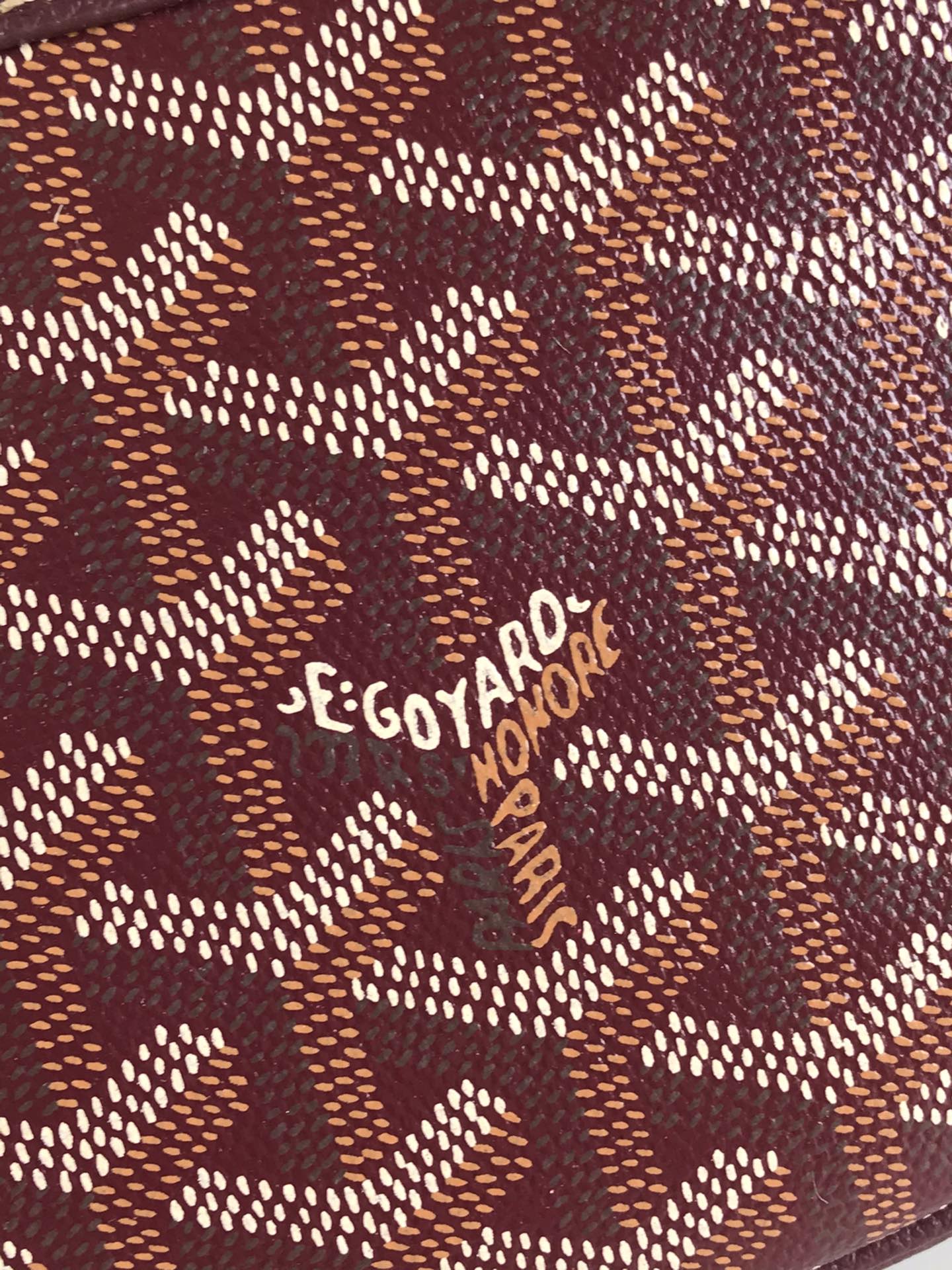 SAC HIRONDELLE 25 EN CUIR D'AGNEAU ROUGE VIN ET TOILE GOYARDINE