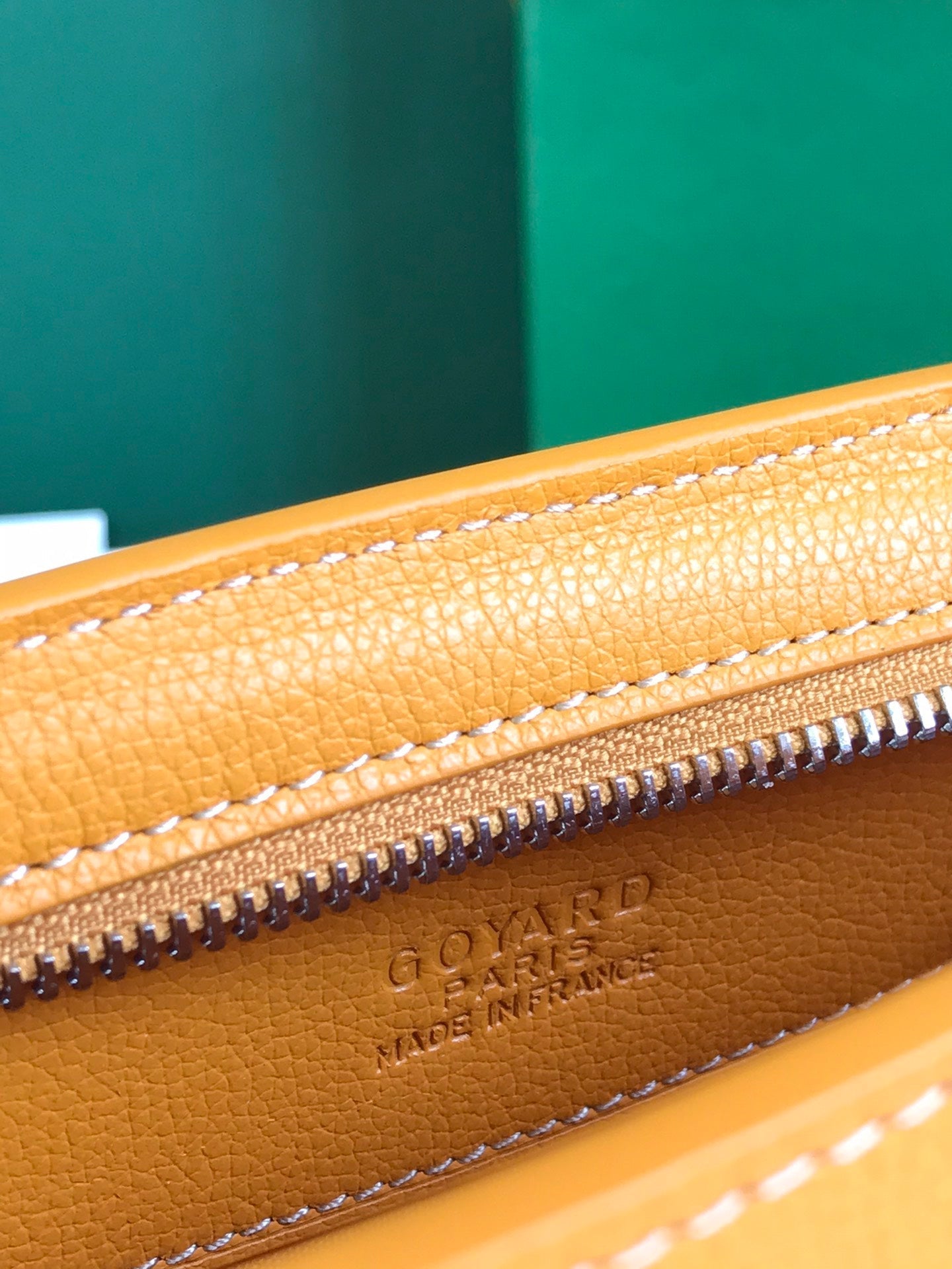 SAC HIRONDELLE 25 EN CUIR D'AGNEAU JAUNE ET TOILE GOYARDINE