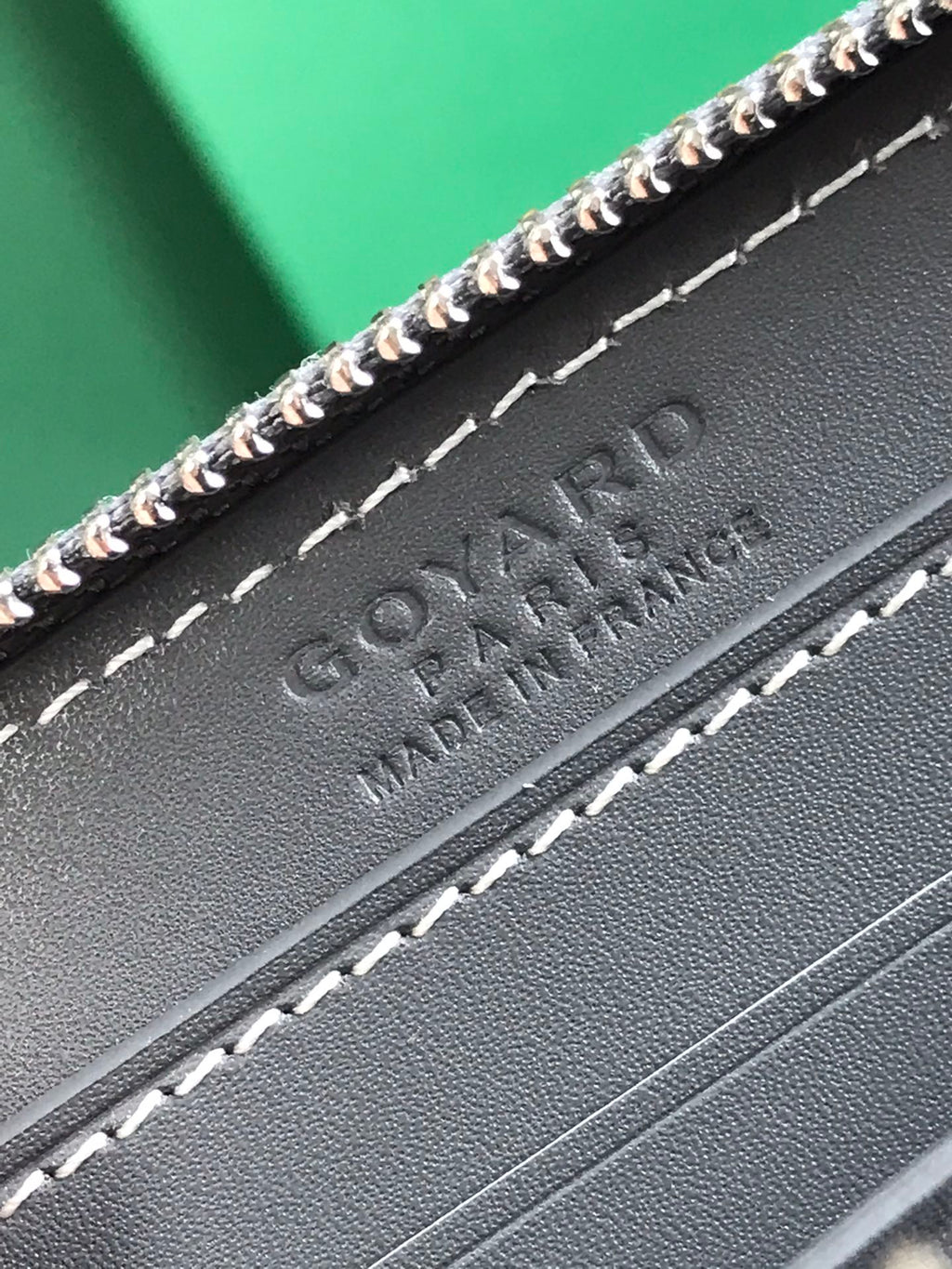 PORTEFEUILLE MINI MATIGNON 11 EN TOILE GOYARDINE GRIS ET CUIR DE VEAU