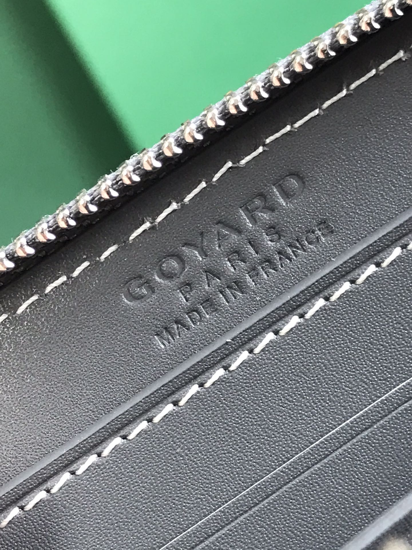 PORTEFEUILLE MINI MATIGNON 11 EN TOILE GOYARDINE GRIS ET CUIR DE VEAU