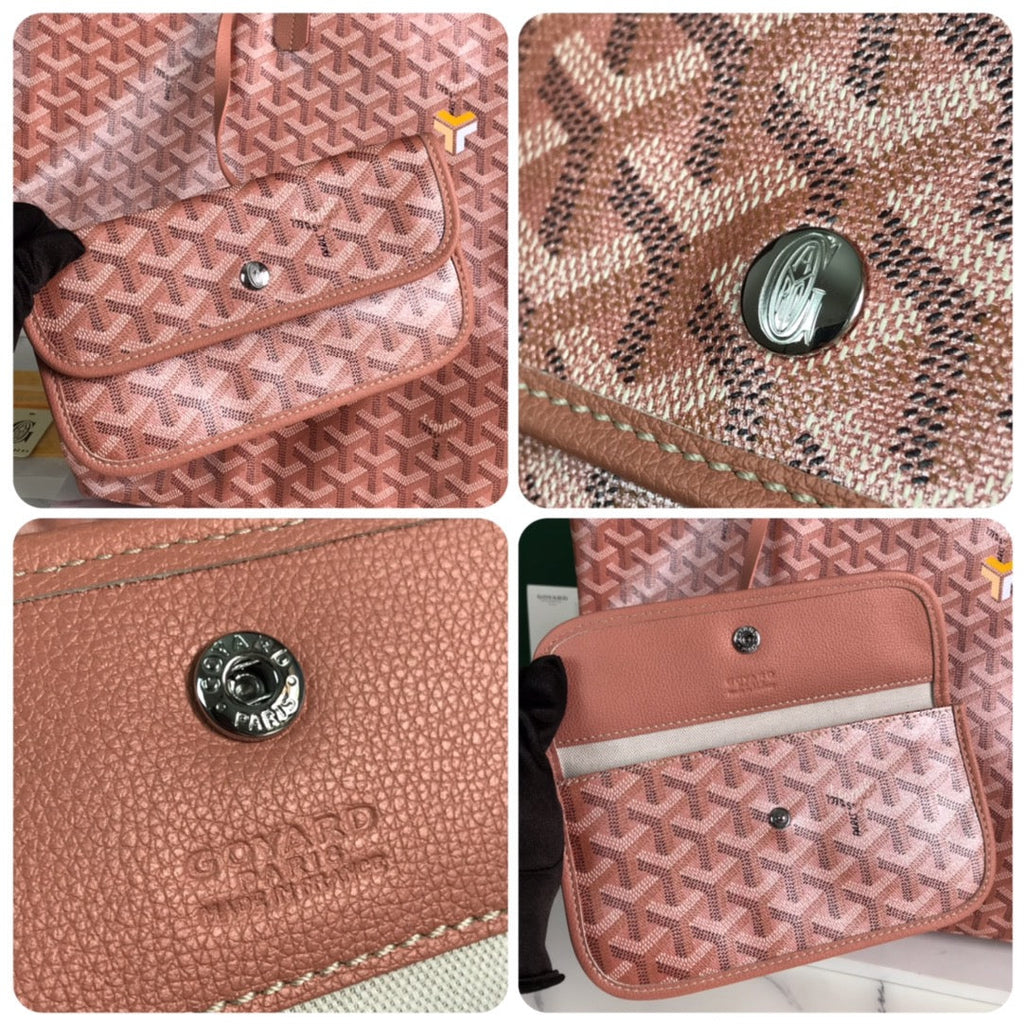 SAINT LOUIS GM BAG 40CM IN PINK CANVAS CHEVROCHES CALFSKIN