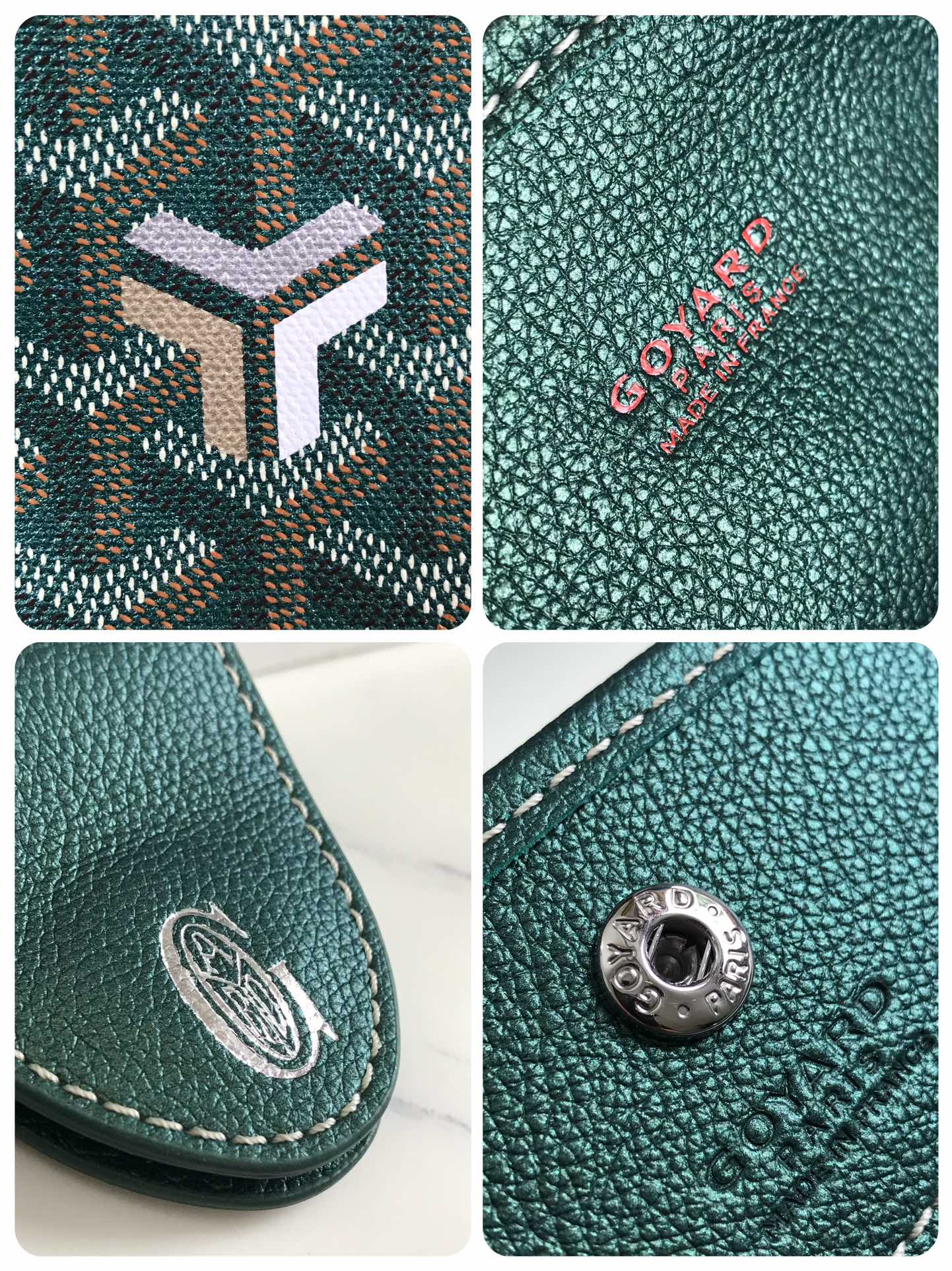 ANJOU MINI BAG 20CM GREEN CANVAS CHEVROCHES CALFSKIN