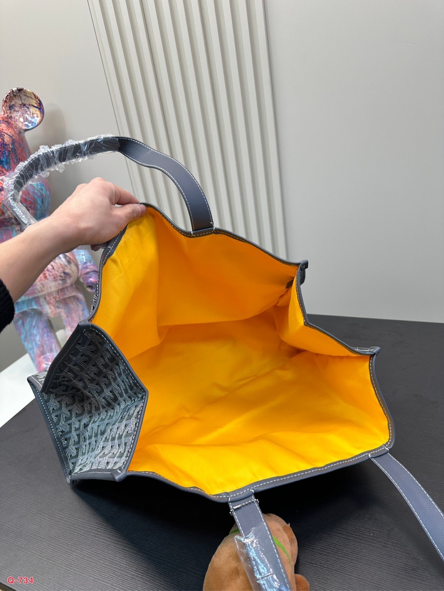 SAC CABAS VILLETTE 46 EN TOILE GOYARDINE GRIS