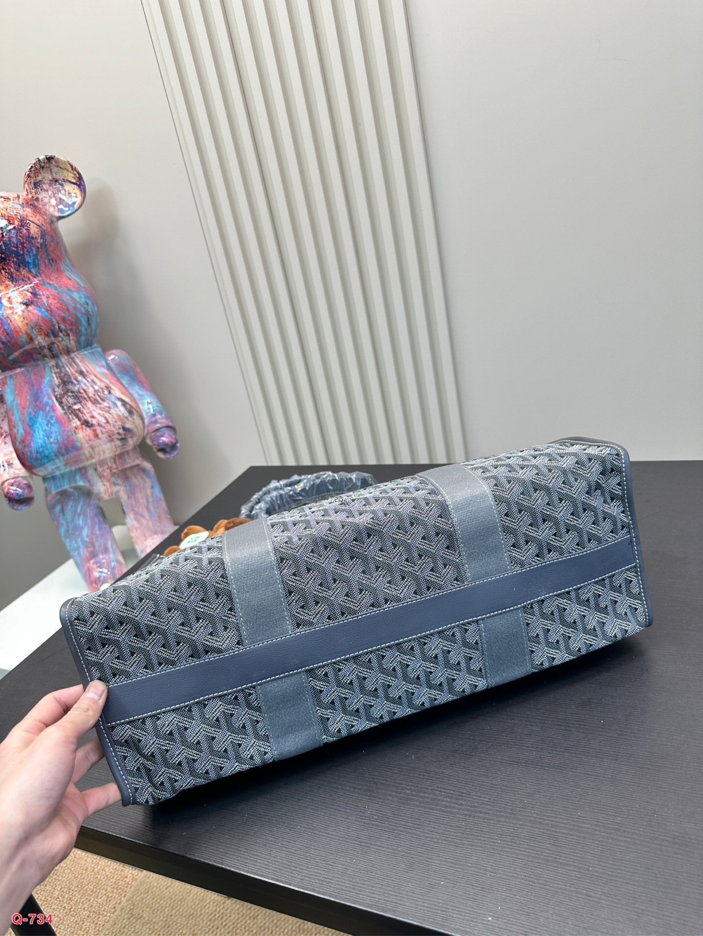 SAC CABAS VILLETTE 46 EN TOILE GOYARDINE GRIS