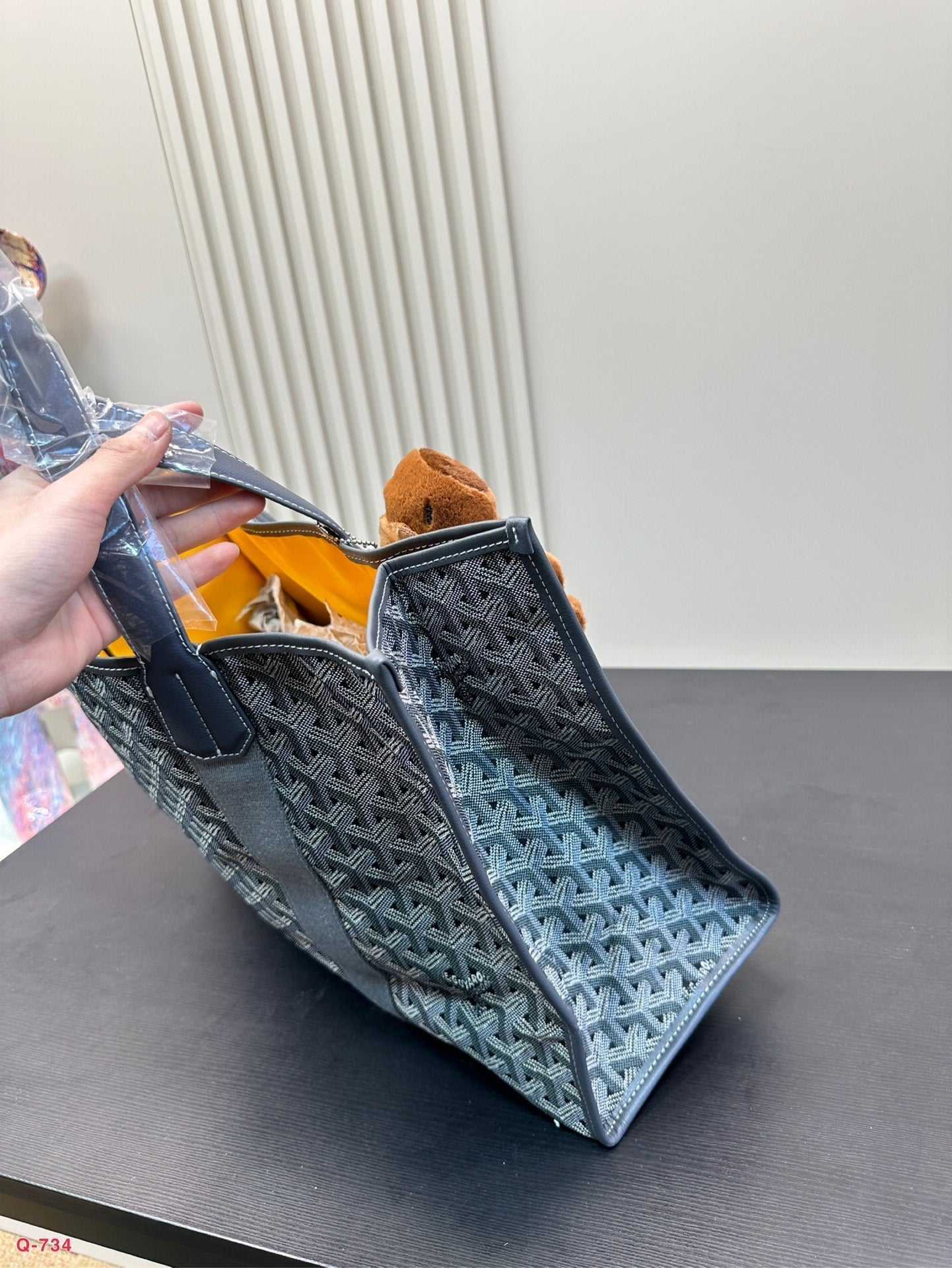 SAC CABAS VILLETTE 46 EN TOILE GOYARDINE GRIS