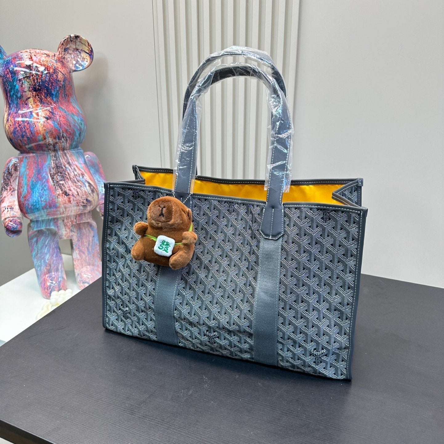 SAC CABAS VILLETTE 46 EN TOILE GOYARDINE GRIS
