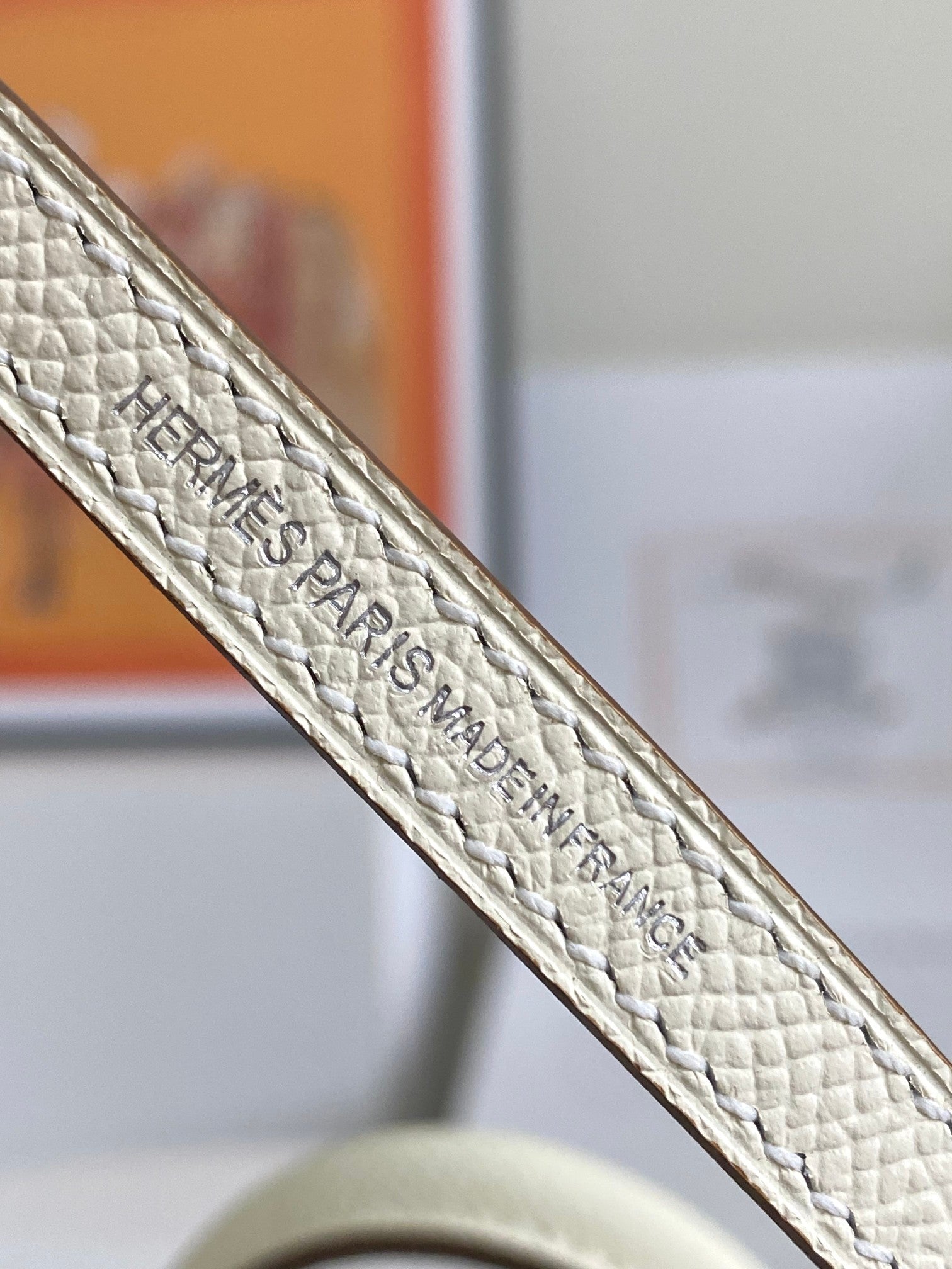 HM ミニ ケリー 19cm クリーム エプソム シルバー金具