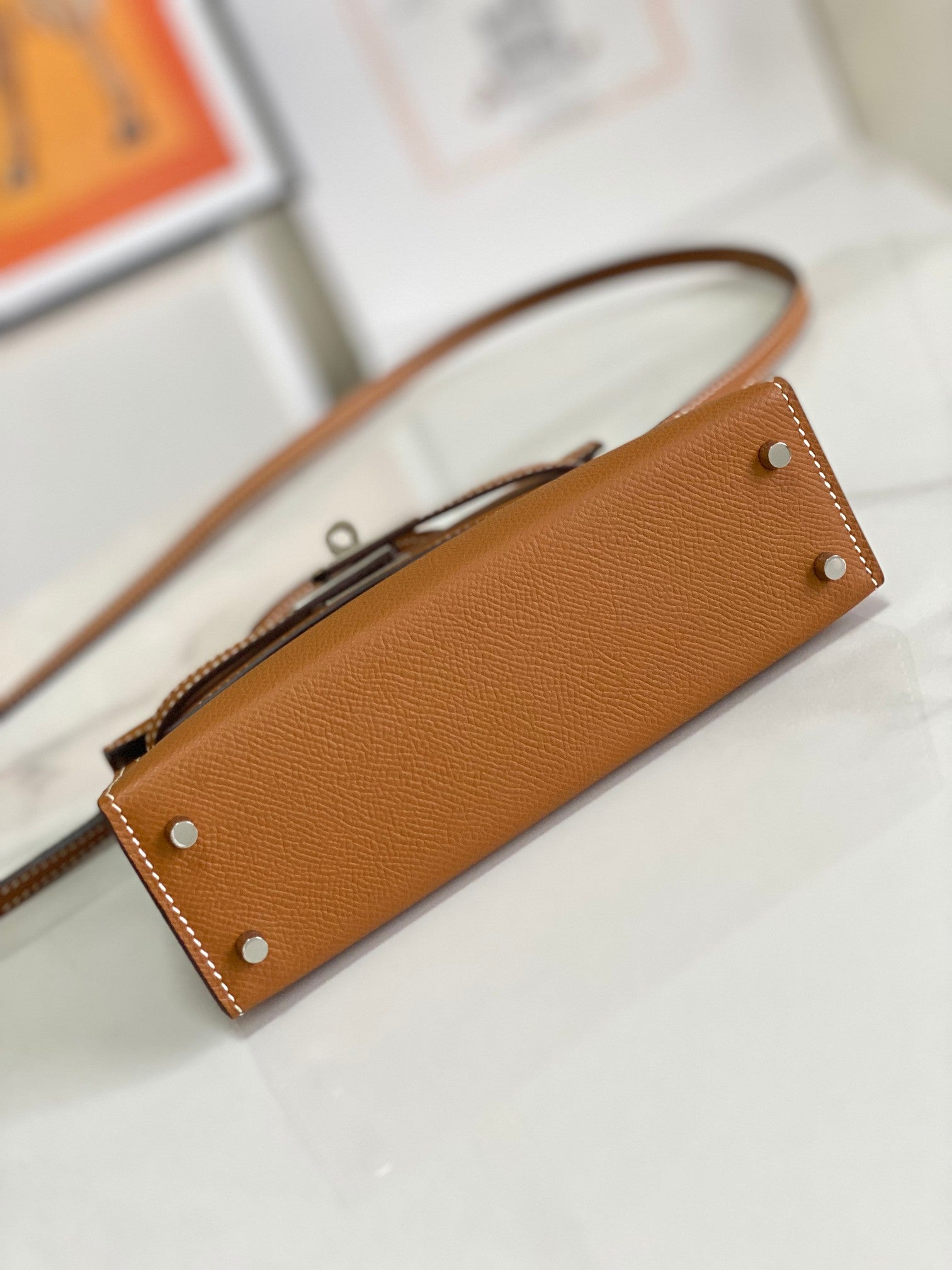 HM ミニ ケリー 19cm ゴールド エプソム シルバー ハードウェア