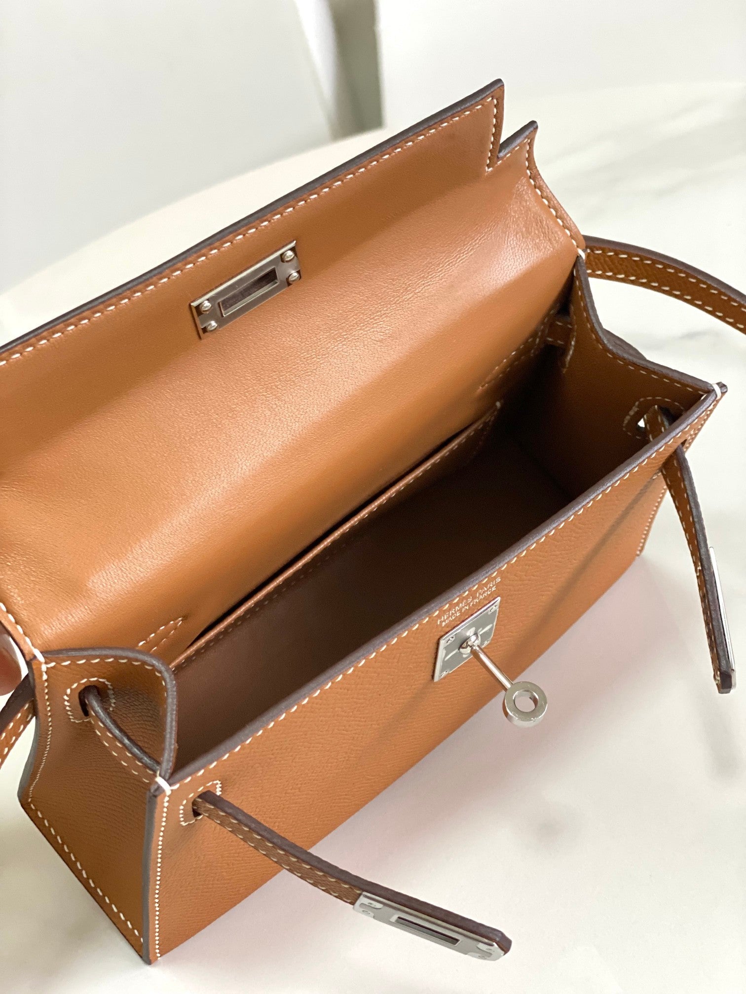 HM MINI KELLY 19CM OR EPSOM QUINCAILLERIE ARGENTÉE