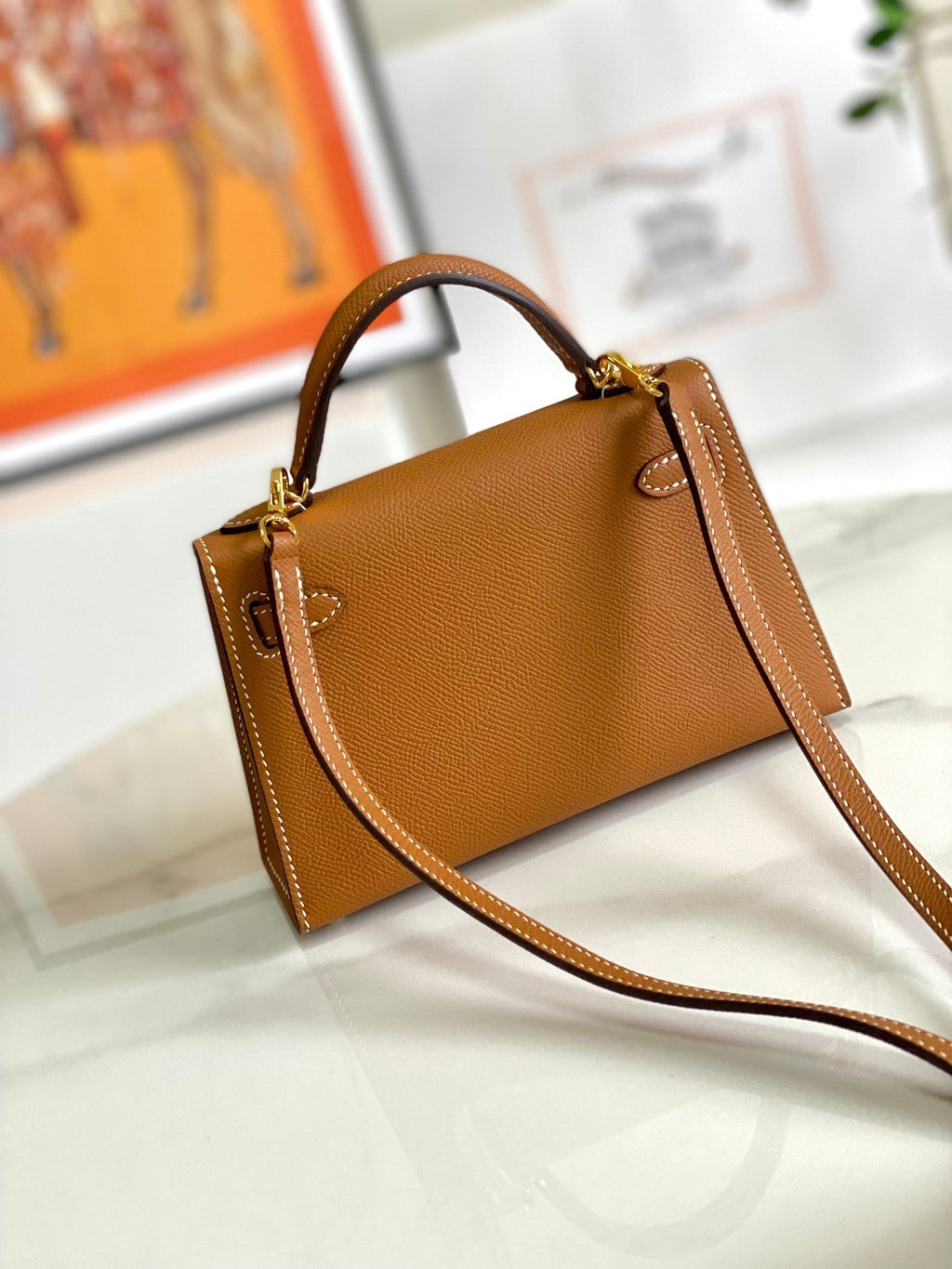HM MINI KELLY 19CM GOLD EPSOM GOLD HARDWARE