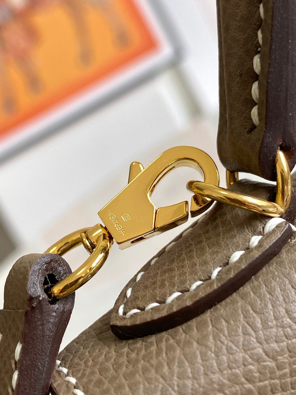 HM MINI KELLY 19CM GRIS ÉLÉPHANT EPSOM QUINCAILLERIE OR