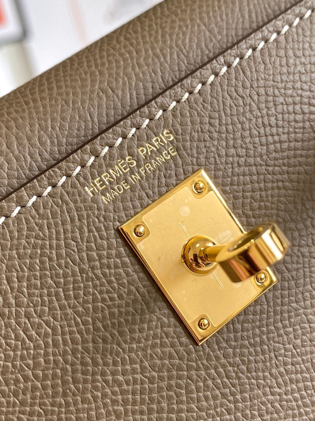 HM MINI KELLY 19CM GRIS ÉLÉPHANT EPSOM QUINCAILLERIE OR