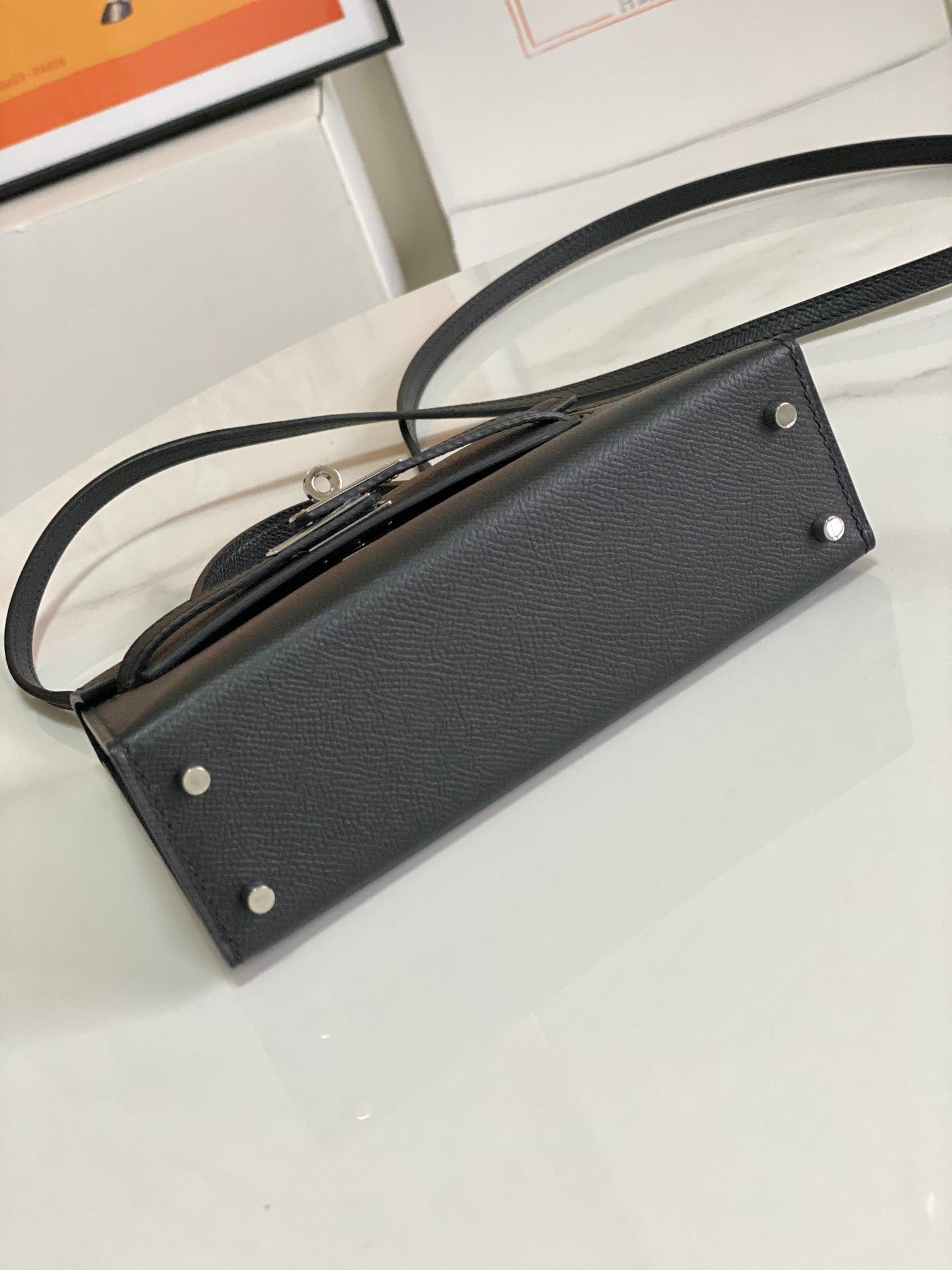 HM ミニ ケリー 19cm ブラック エプソム シルバー金具