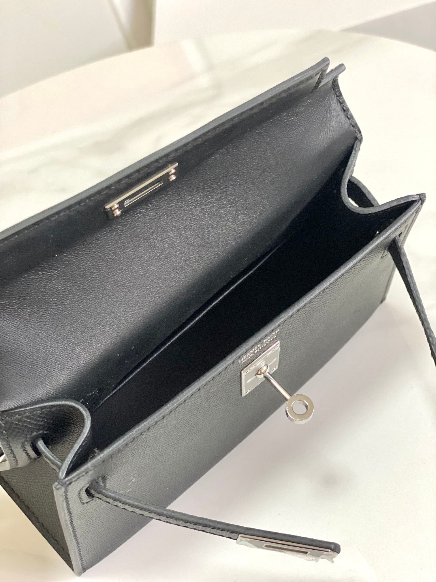 HM ミニ ケリー 19cm ブラック エプソム シルバー金具