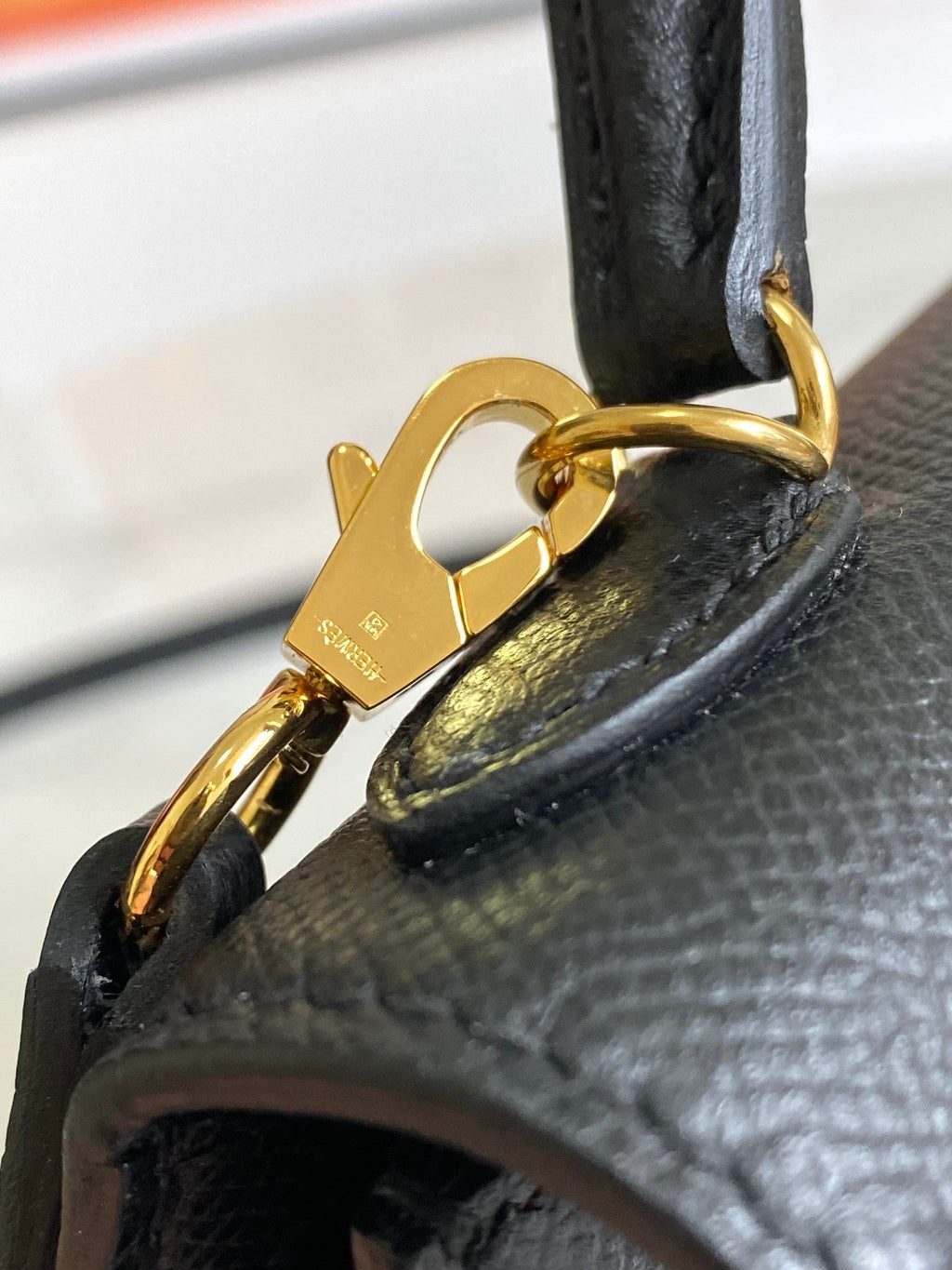 HM MINI KELLY 19CM BLACK EPSOM GOLD HARDWARE