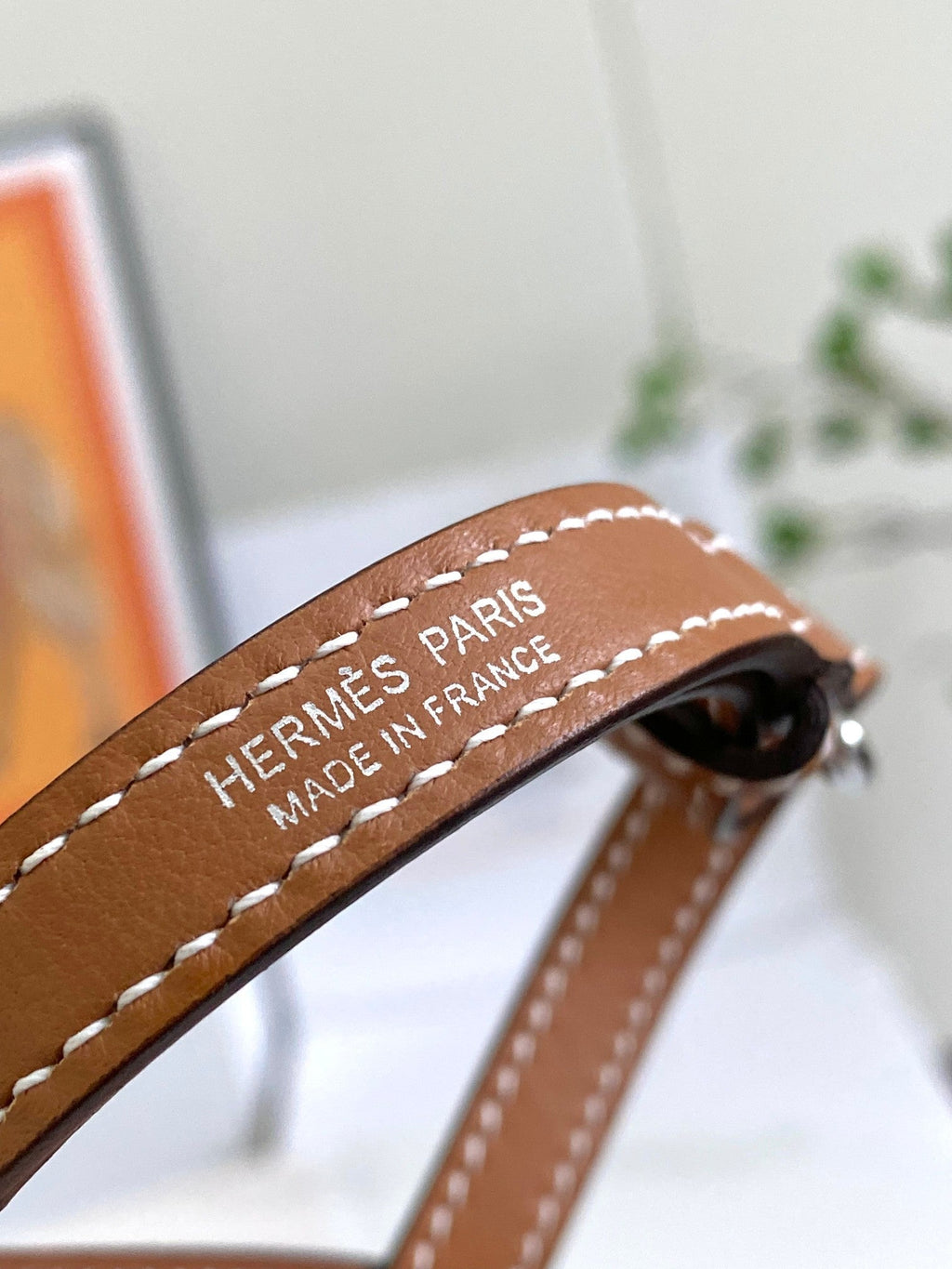 MINI SAC HM 24/24 21 CM CUIR EVERCOLOR DORÉ QUINCAILLERIE ARGENTÉE