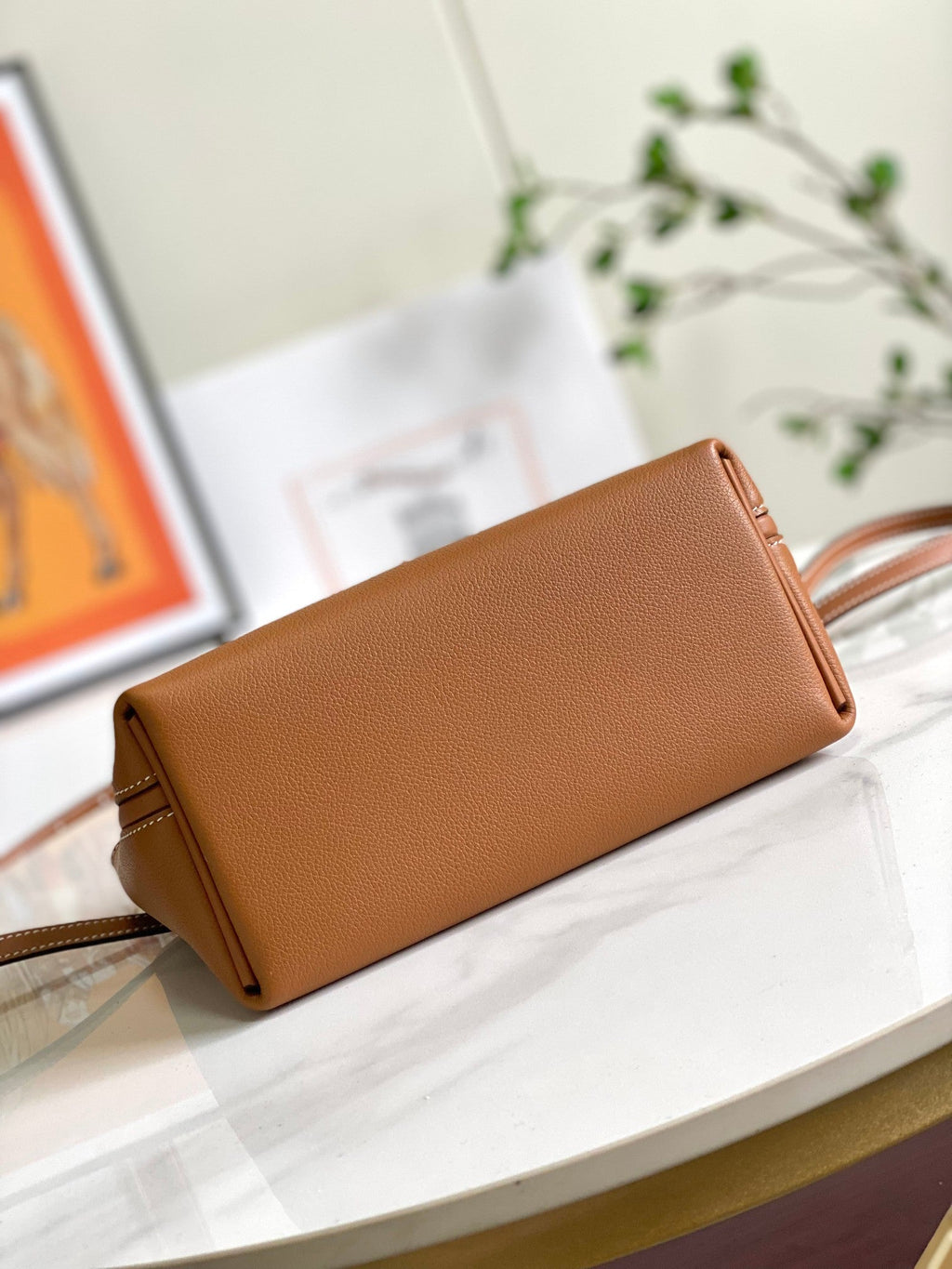 MINI SAC HM 24/24 21 CM CUIR EVERCOLOR DORÉ QUINCAILLERIE ARGENTÉE