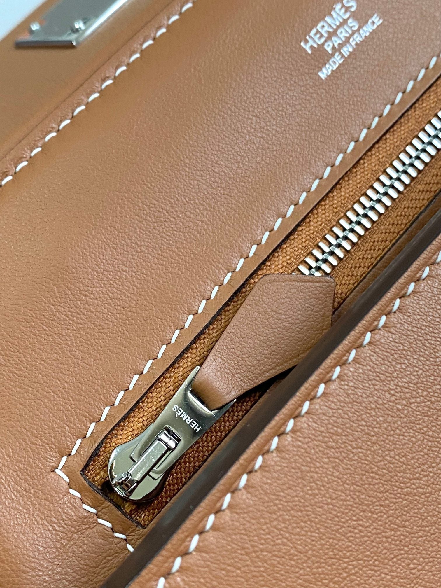 MINI SAC HM 24/24 21 CM CUIR EVERCOLOR DORÉ QUINCAILLERIE ARGENTÉE