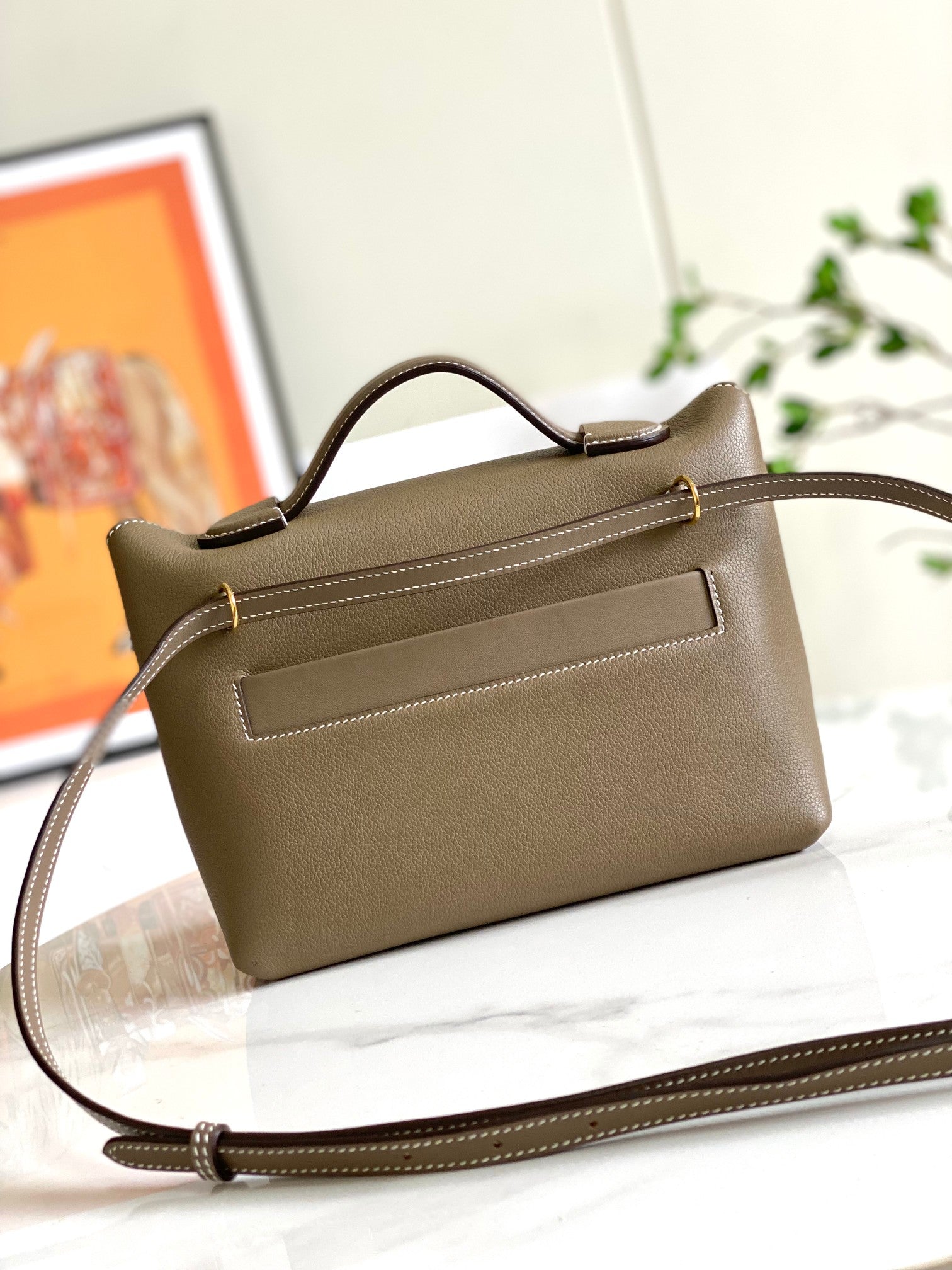 MINI SAC HM 24/24 21 CM ÉTOUFFÉ CUIR EVERCOLOR QUINCAILLERIE DORÉ