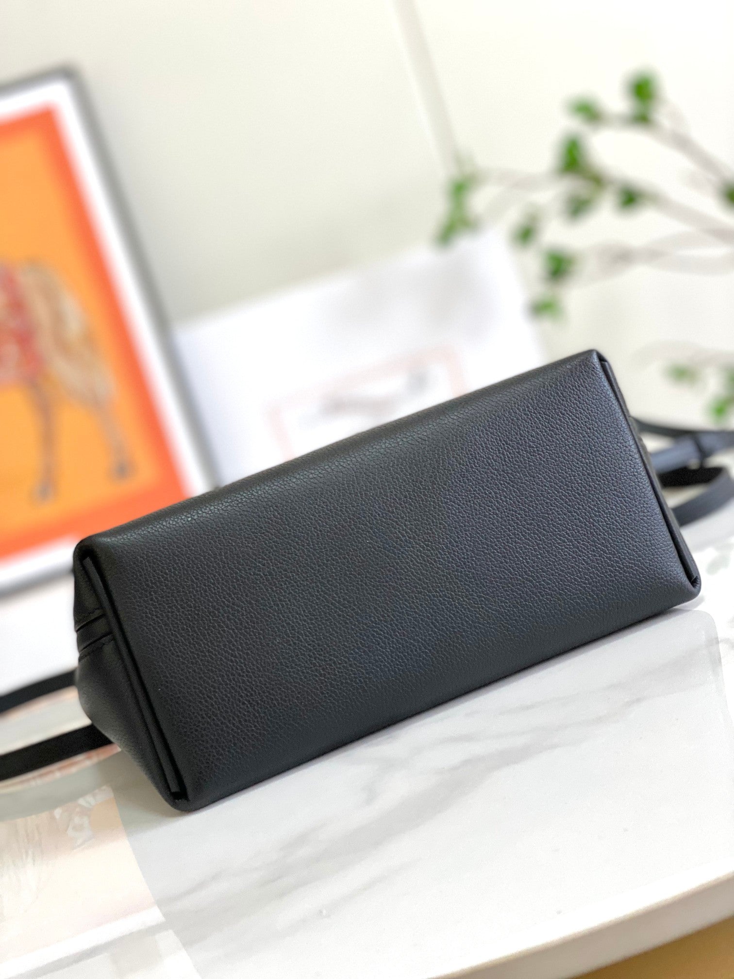 MINI SAC HM 24/24 21 CM CUIR NOIR EVERCOLOR QUINCAILLERIE DORÉ