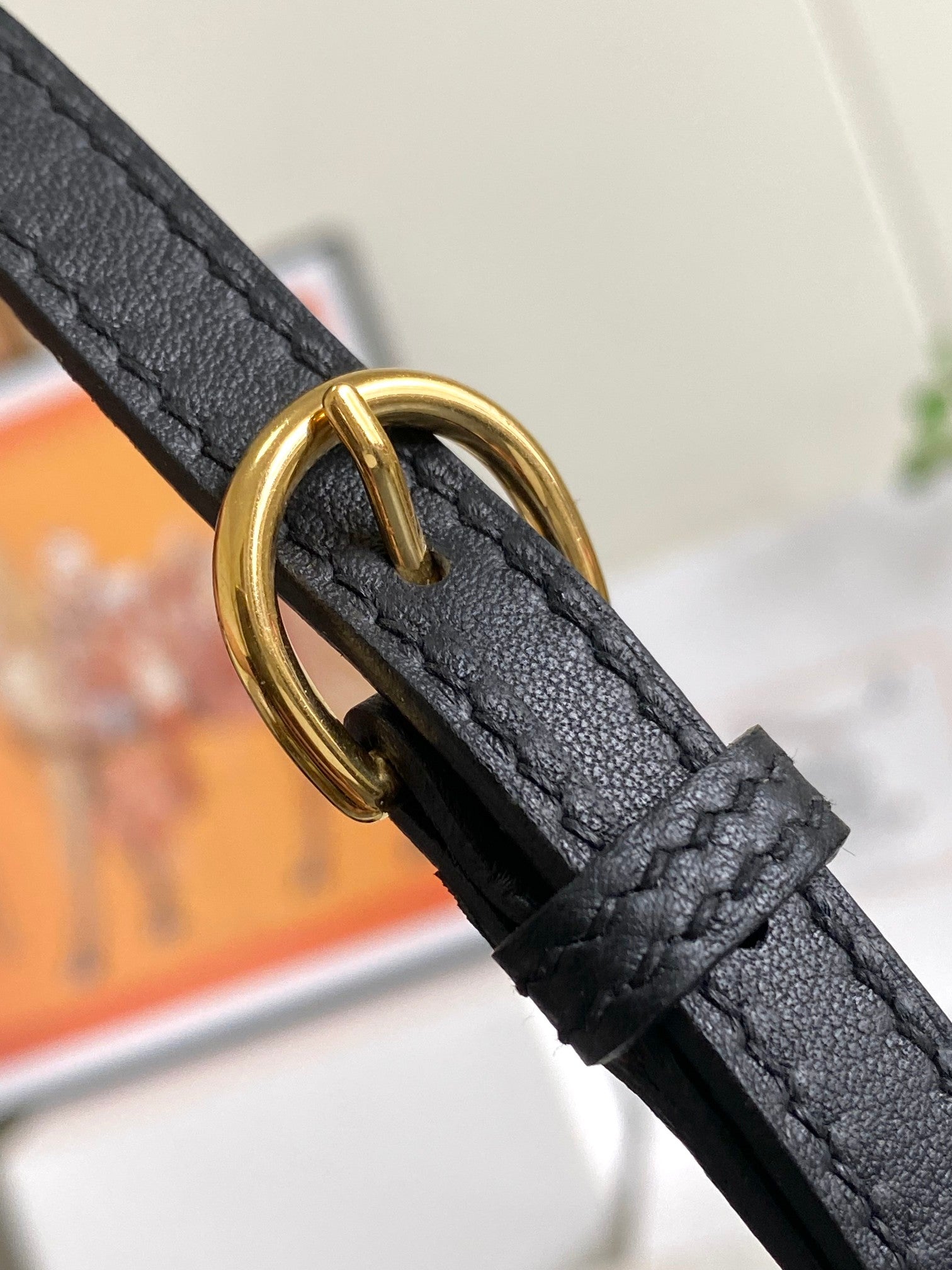 MINI SAC HM 24/24 21 CM CUIR NOIR EVERCOLOR QUINCAILLERIE DORÉ