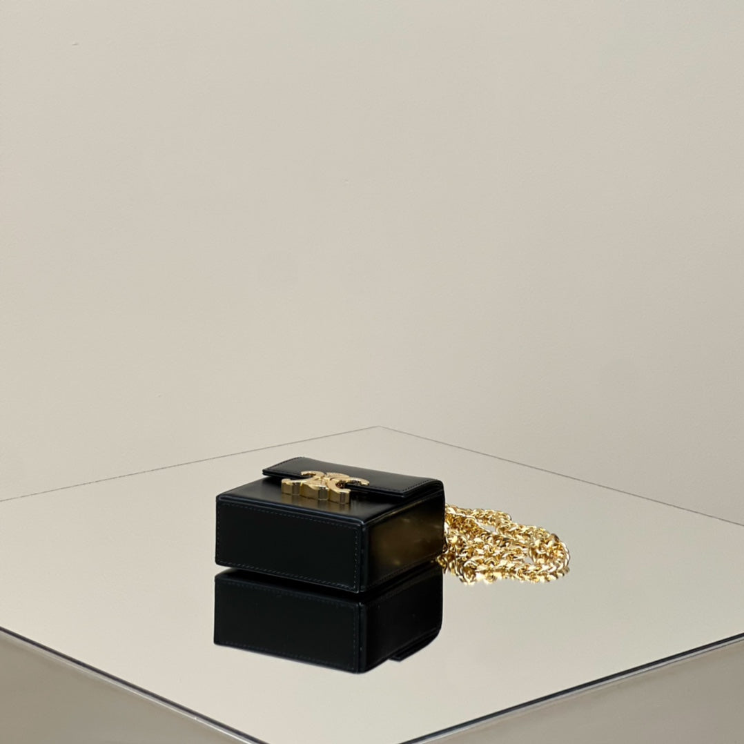 COFFRET TRIOMPHE 10 CUIR DE VEAU NOIR BRILLANT