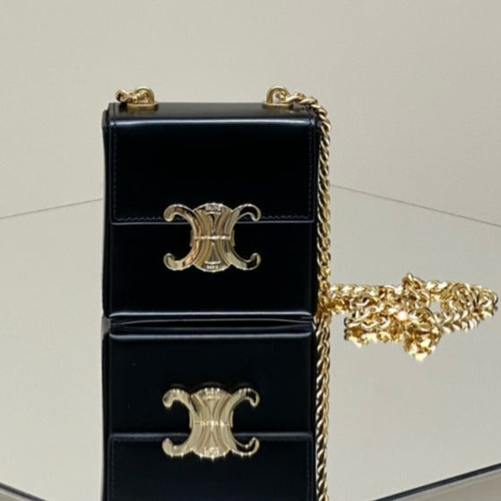 COFFRET TRIOMPHE 10 CUIR DE VEAU NOIR BRILLANT