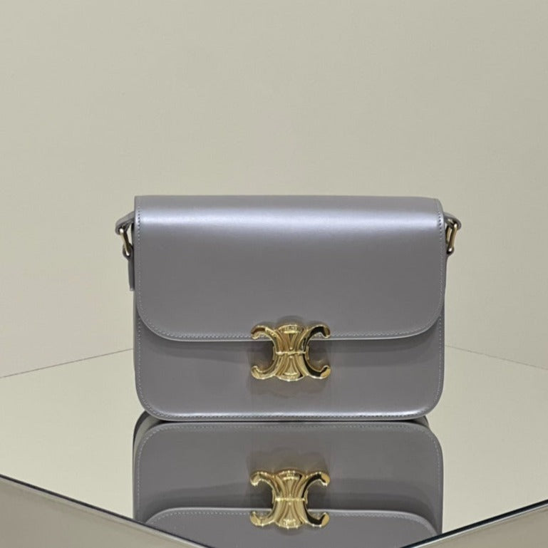 MINI CLAUDE 22 CUIR DE VEAU BRILLANT ARGENT