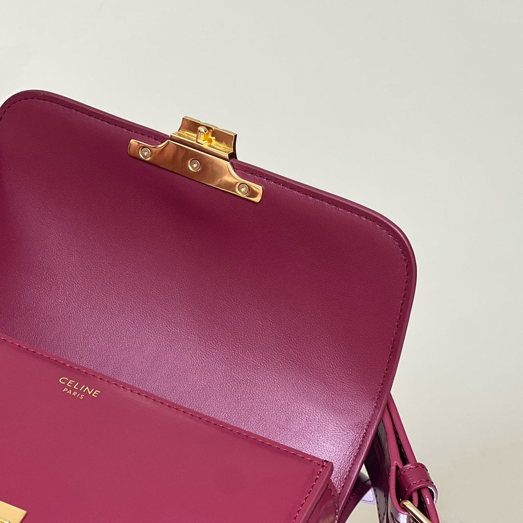 MINI CLAUDE 22 CUIR DE VEAU BRILLANT FANSY VIOLET