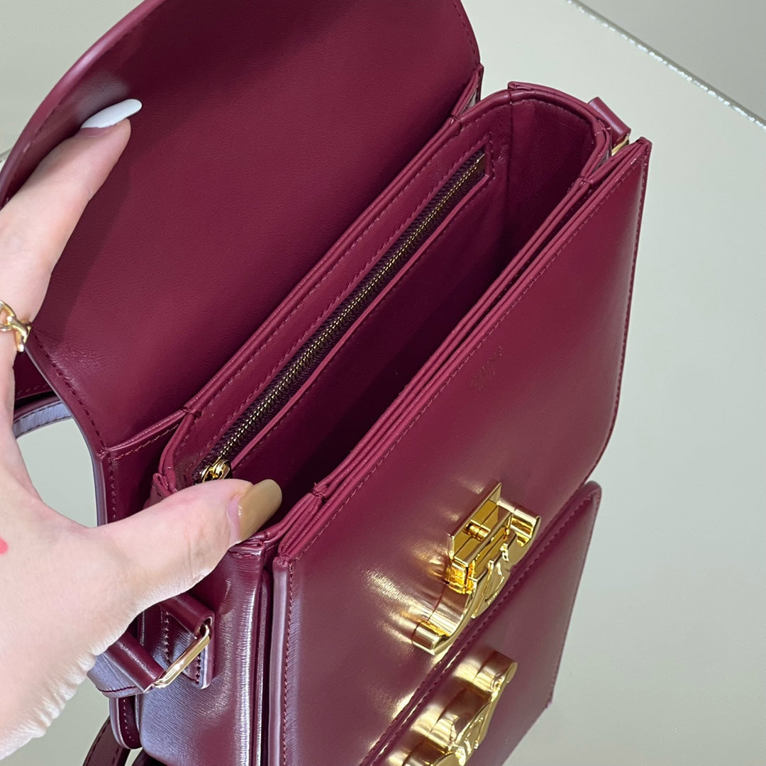 MINI CLAUDE 22 CUIR DE VEAU BRILLANT FANSY VIOLET