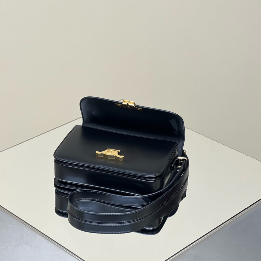 MINI CLAUDE 22 CUIR DE VEAU BRILLANT NOIR