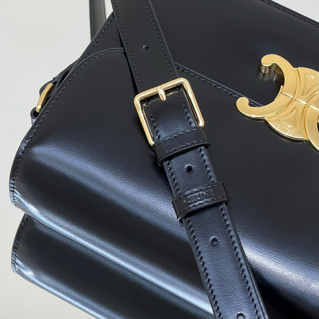 MINI CLAUDE 22 CUIR DE VEAU BRILLANT NOIR