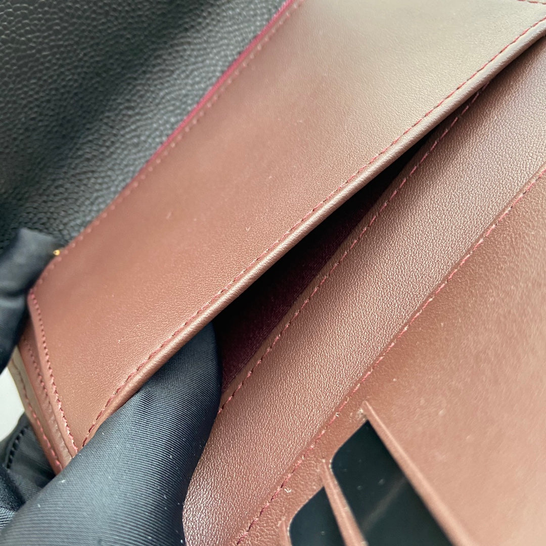CC WALLET 15CM BLACK CAVIAR GOLD HARDWARE