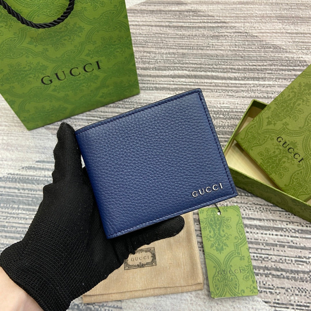 クラシックブルーカーフスキン製二つ折り財布 11インチ
