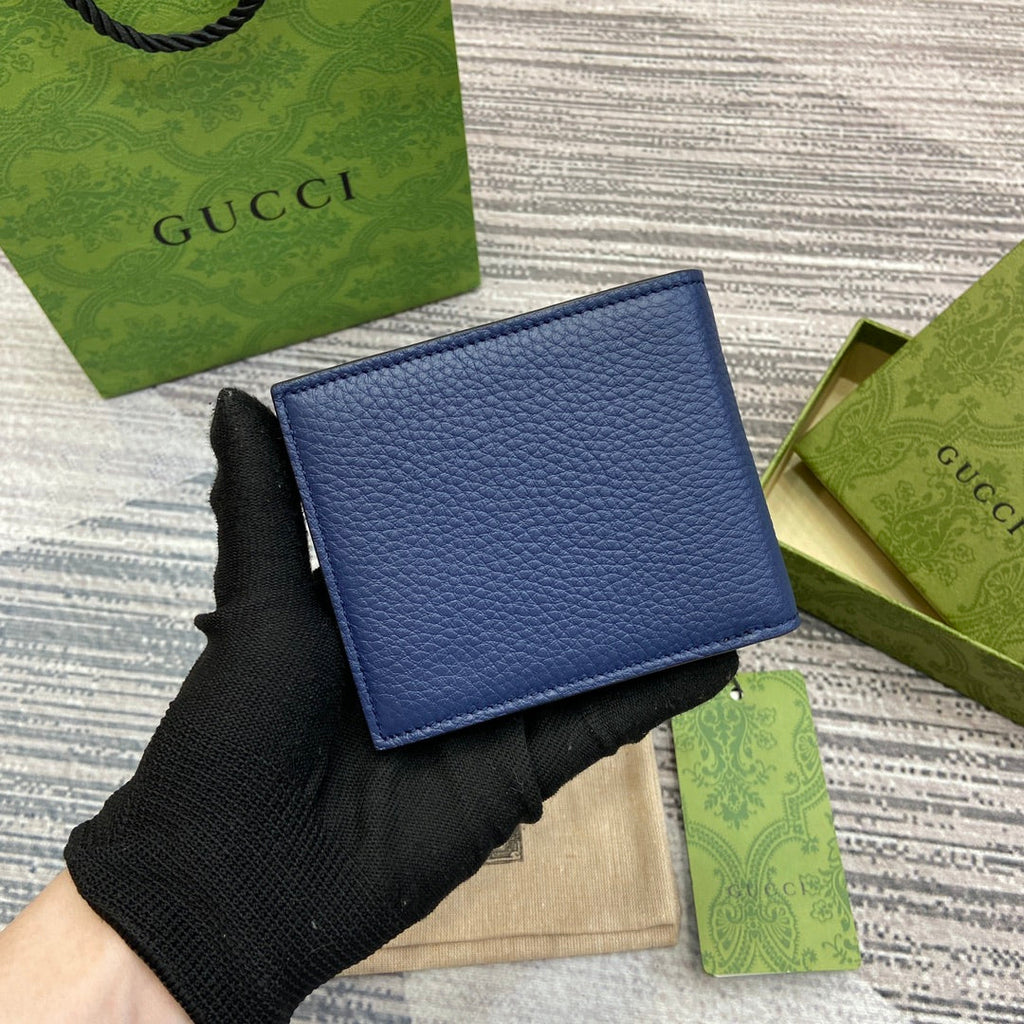 クラシックブルーカーフスキン製二つ折り財布 11インチ