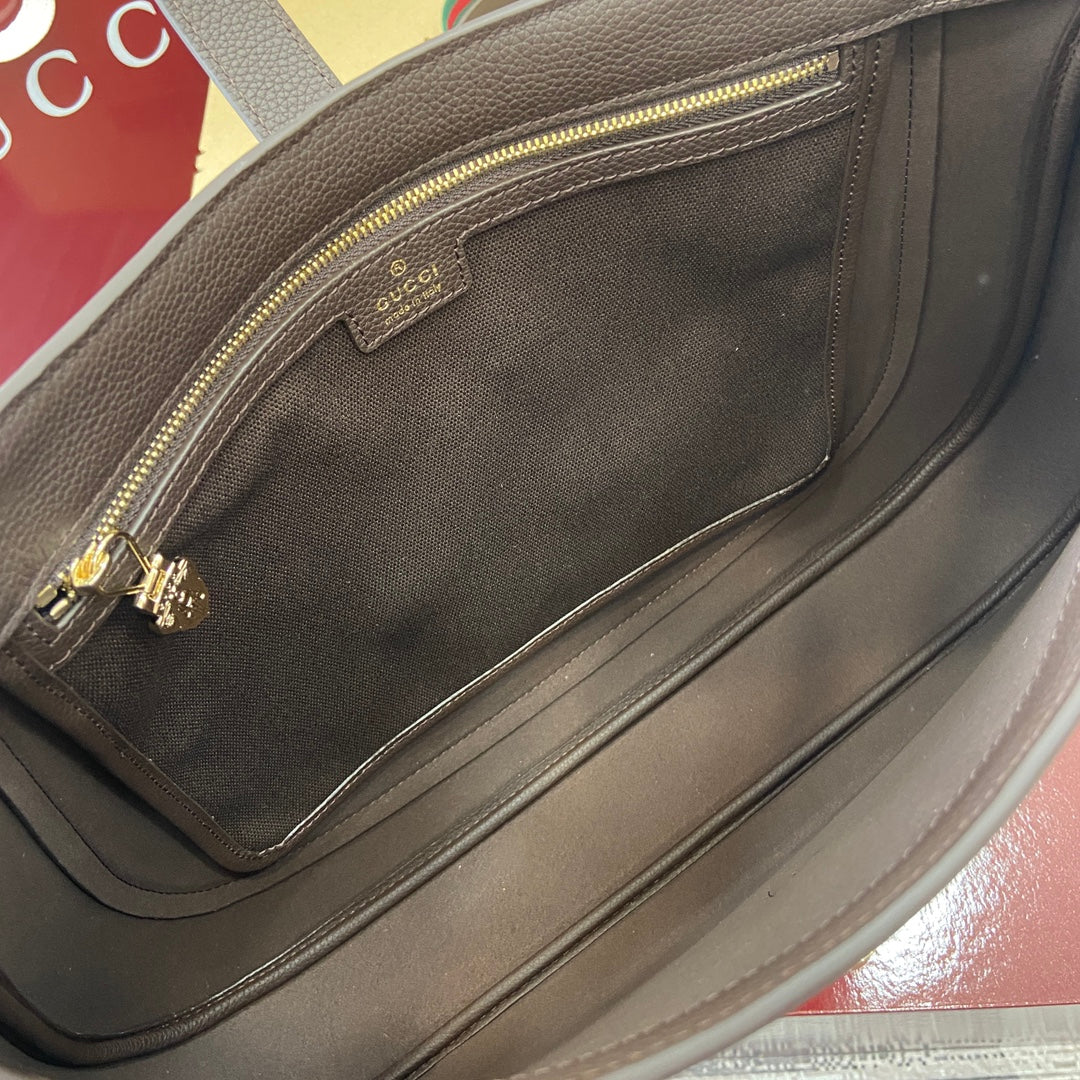 ジャッキー ラージ ショルダーバッグ 40インチ ブラウン カーフスキン ゴールド金具