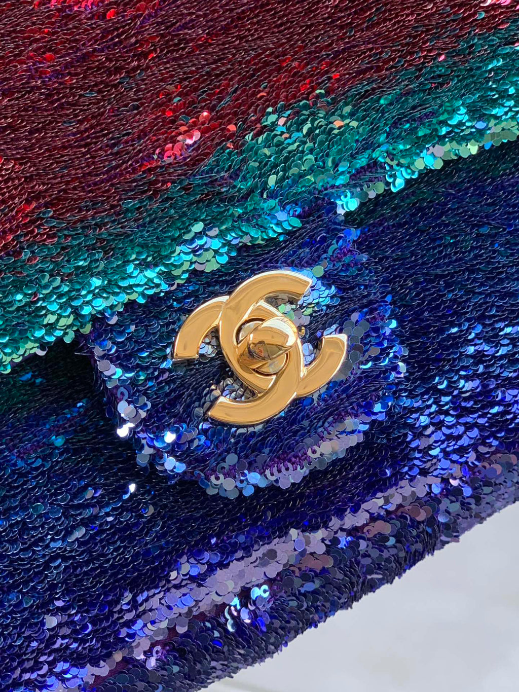 MINI SAC À RABAT 21 CM À PAILLETTES MULTICOLORE