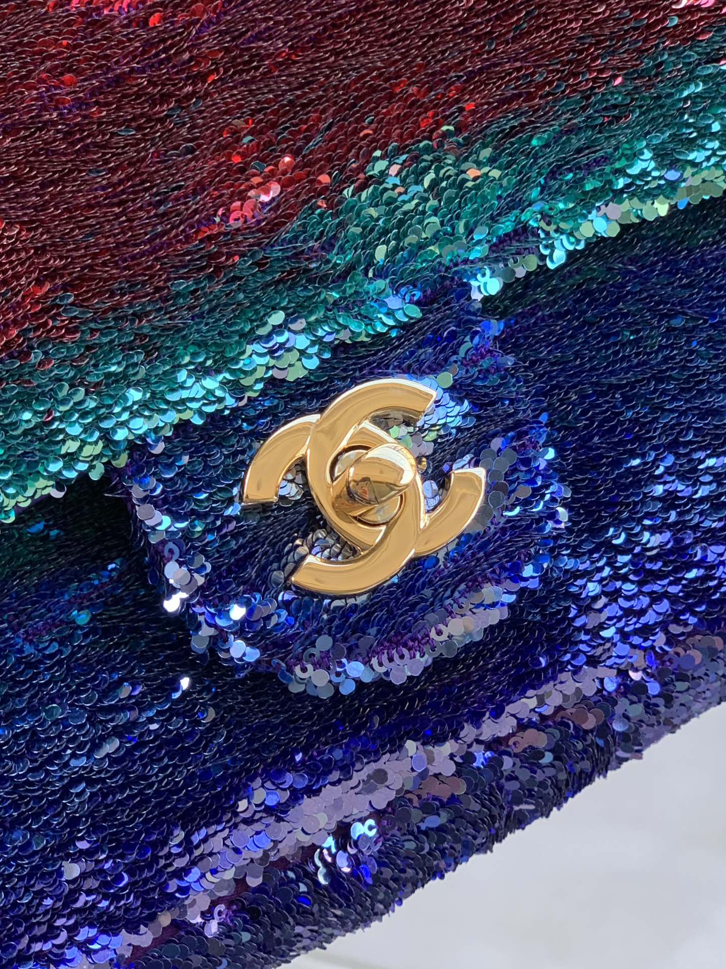 MINI SAC À RABAT 21 CM À PAILLETTES MULTICOLORE