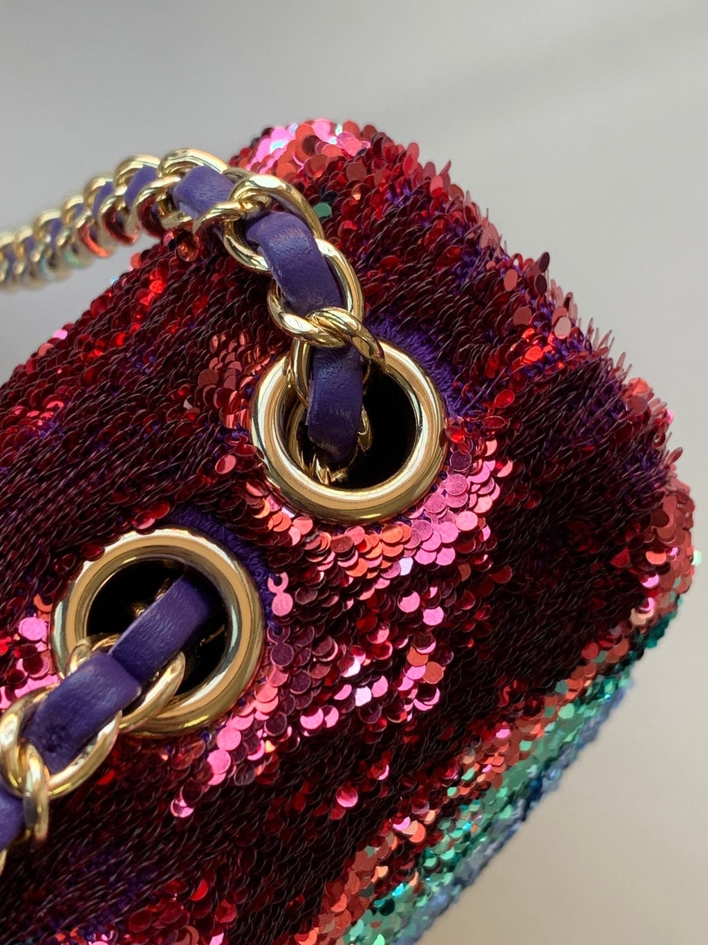 MINI SAC À RABAT 21 CM À PAILLETTES MULTICOLORE