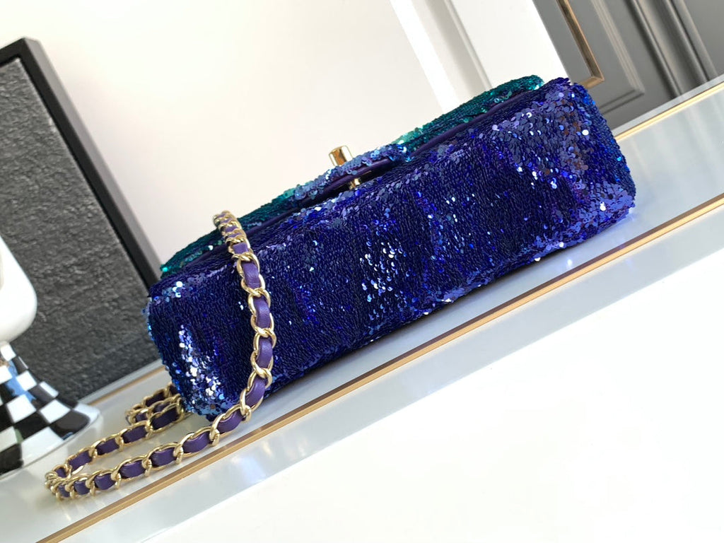 MINI SAC À RABAT 21 CM À PAILLETTES MULTICOLORE