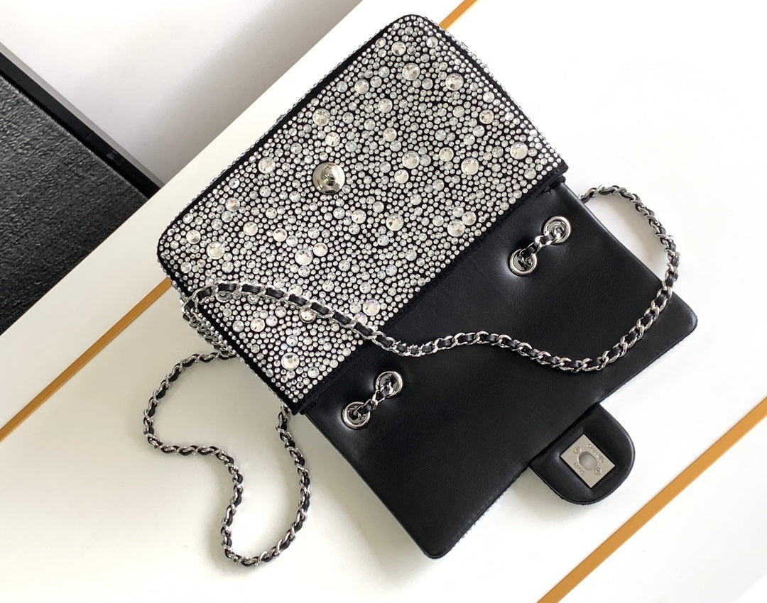 CC 24S MINI SAC À RABAT 20CM INCRUSTÉ DE PIERRES