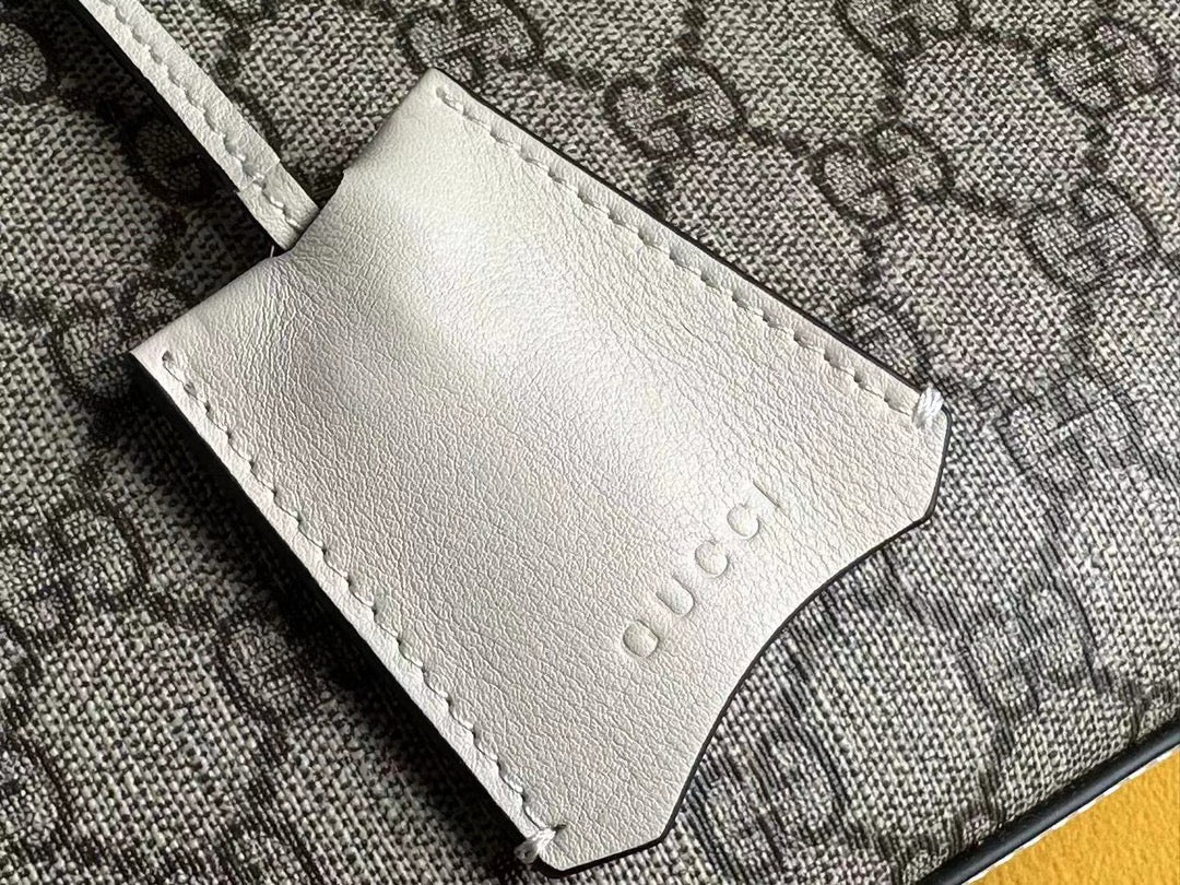 SAC À BANDOULIÈRE GG PADLOCK 32 EN TOILE BEIGE ET CUIR DE VEAU BLANC